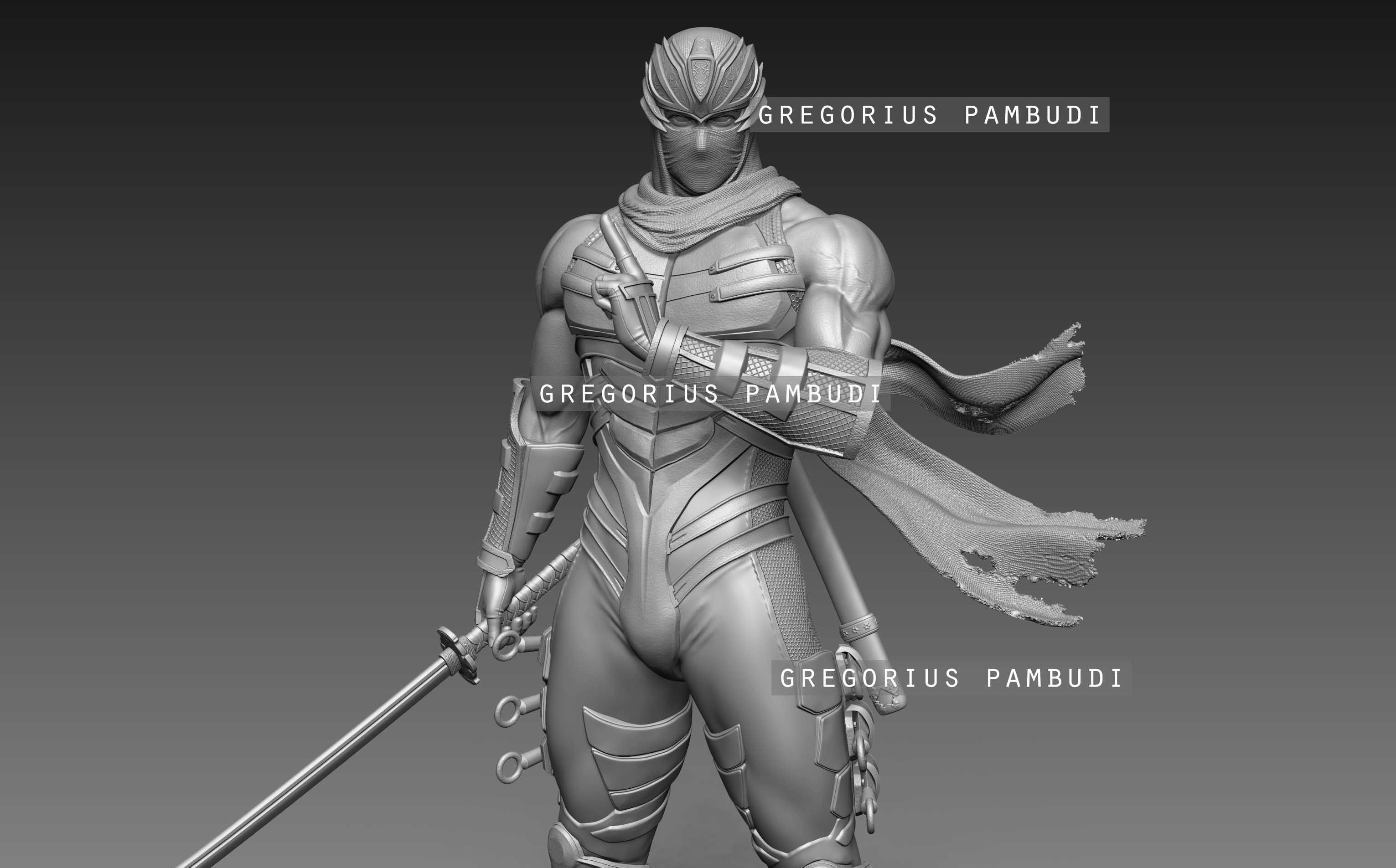 Ryu Hayabusa Ninja Gaiden Fan Art Statue 3d Printable 3D print model_20