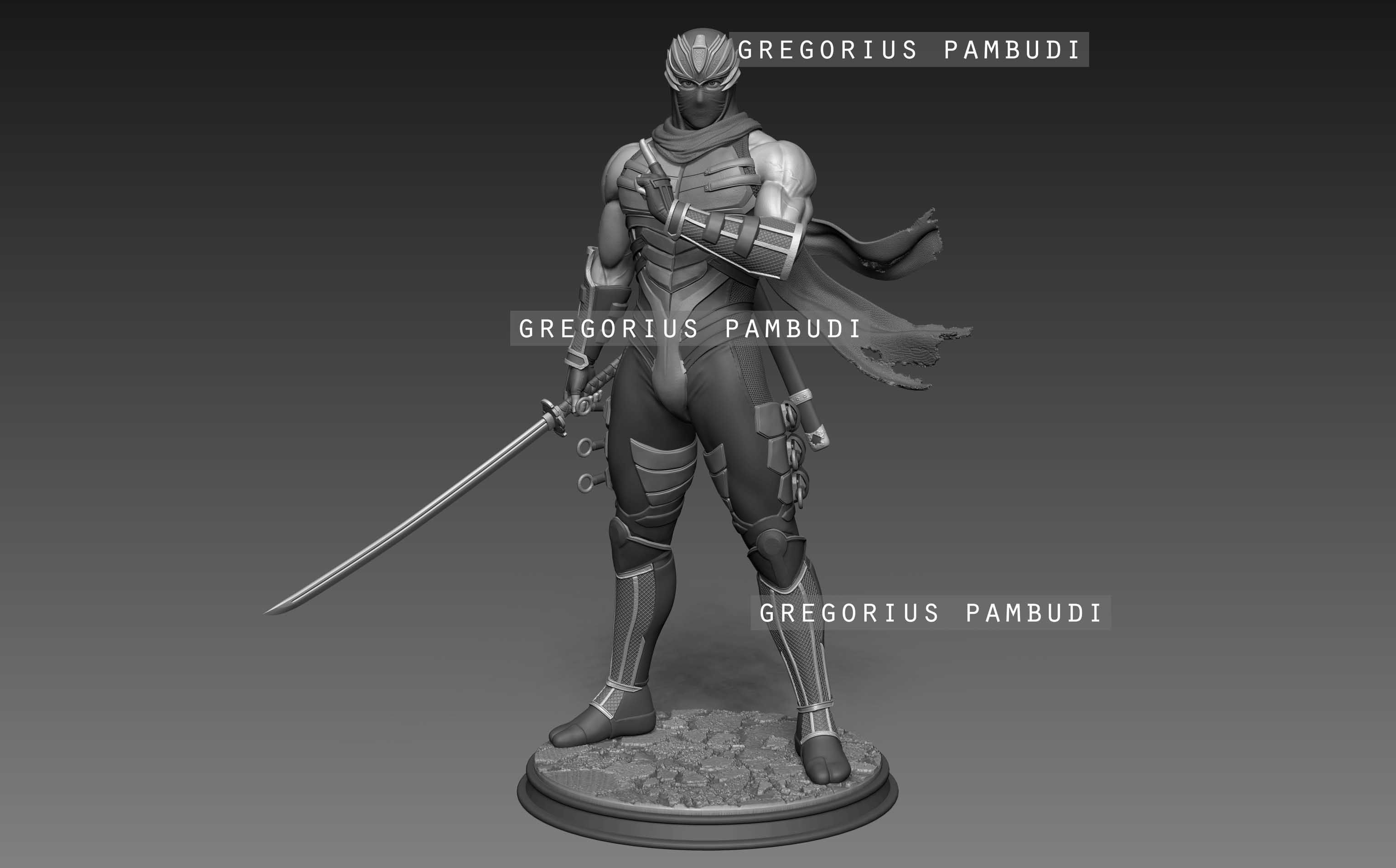 Ryu Hayabusa Ninja Gaiden Fan Art Statue 3d Printable 3D print model_3
