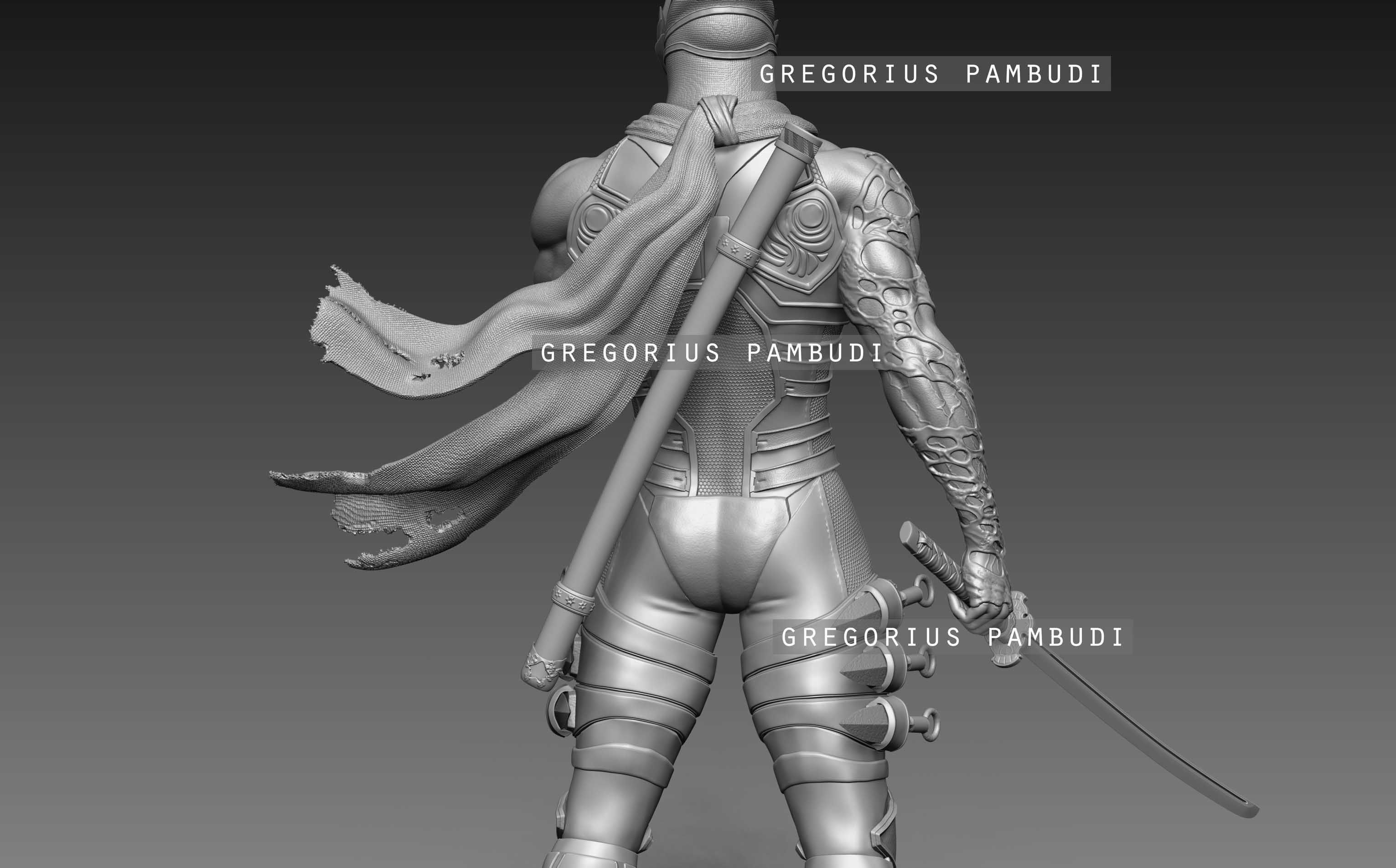 Ryu Hayabusa Ninja Gaiden Fan Art Statue 3d Printable 3D print model_24