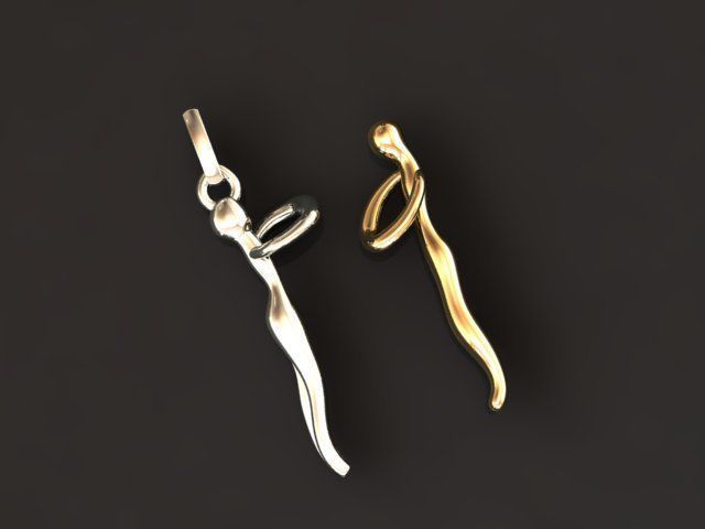 hug pendant 3D print model_3