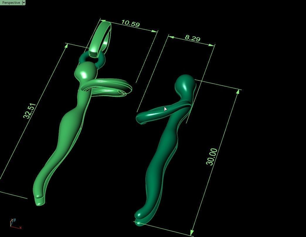 hug pendant 3D print model_11