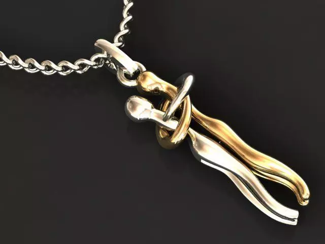 hug pendant 3D print model_0