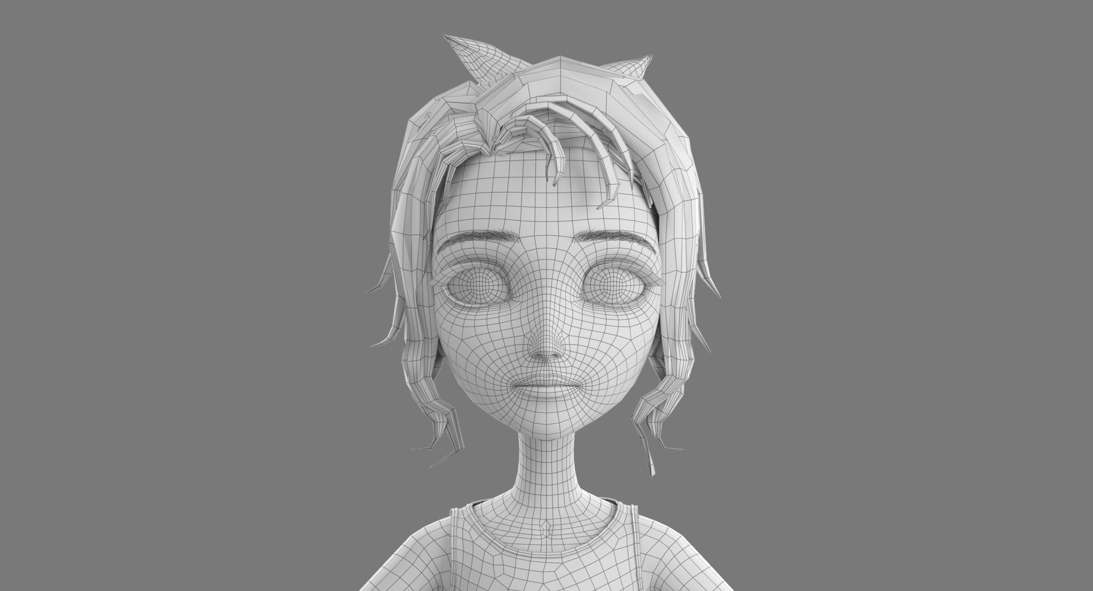 Cartoon Skate Girl Rigged 3D model_21