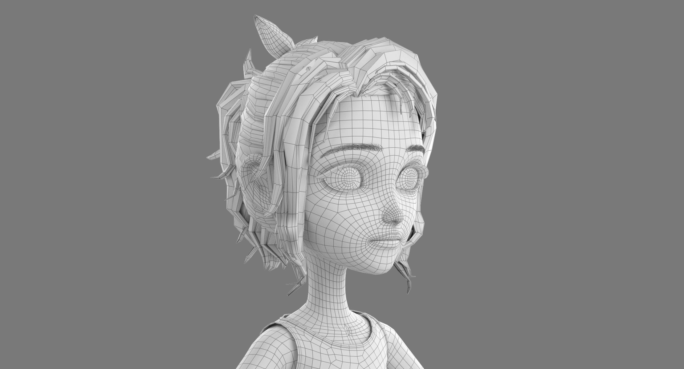 Cartoon Skate Girl Rigged 3D model_22