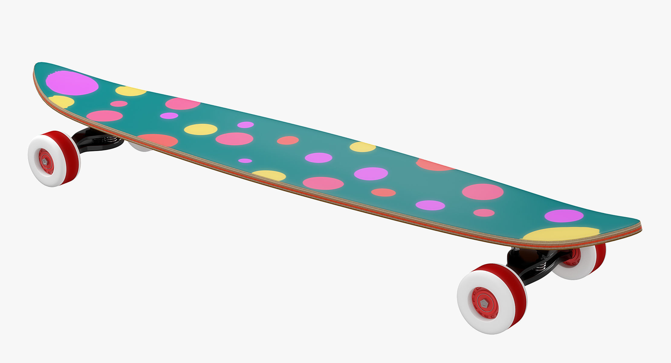 Cartoon Skate Girl Rigged 3D model_17