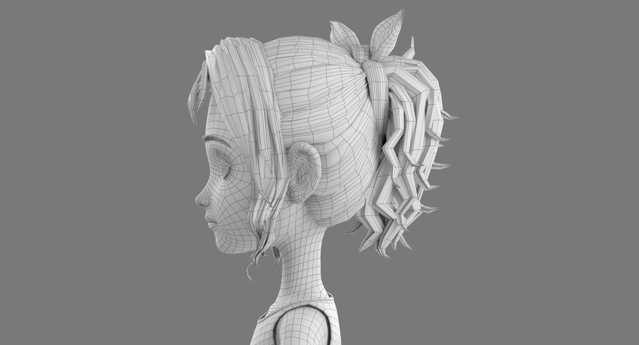 Cartoon Skate Girl Rigged 3D model_25