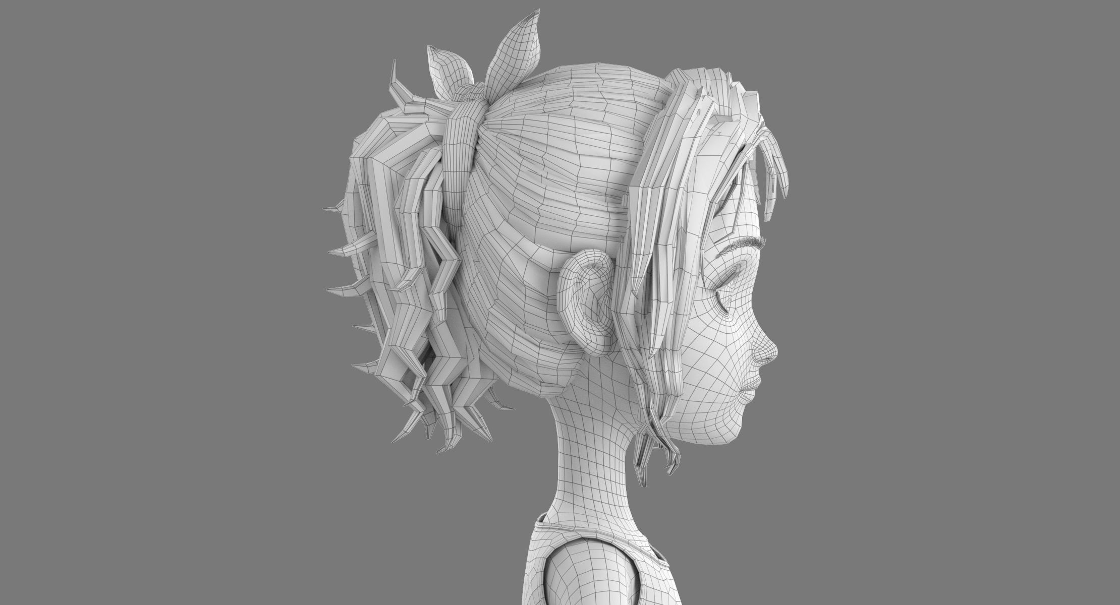 Cartoon Skate Girl Rigged 3D model_23