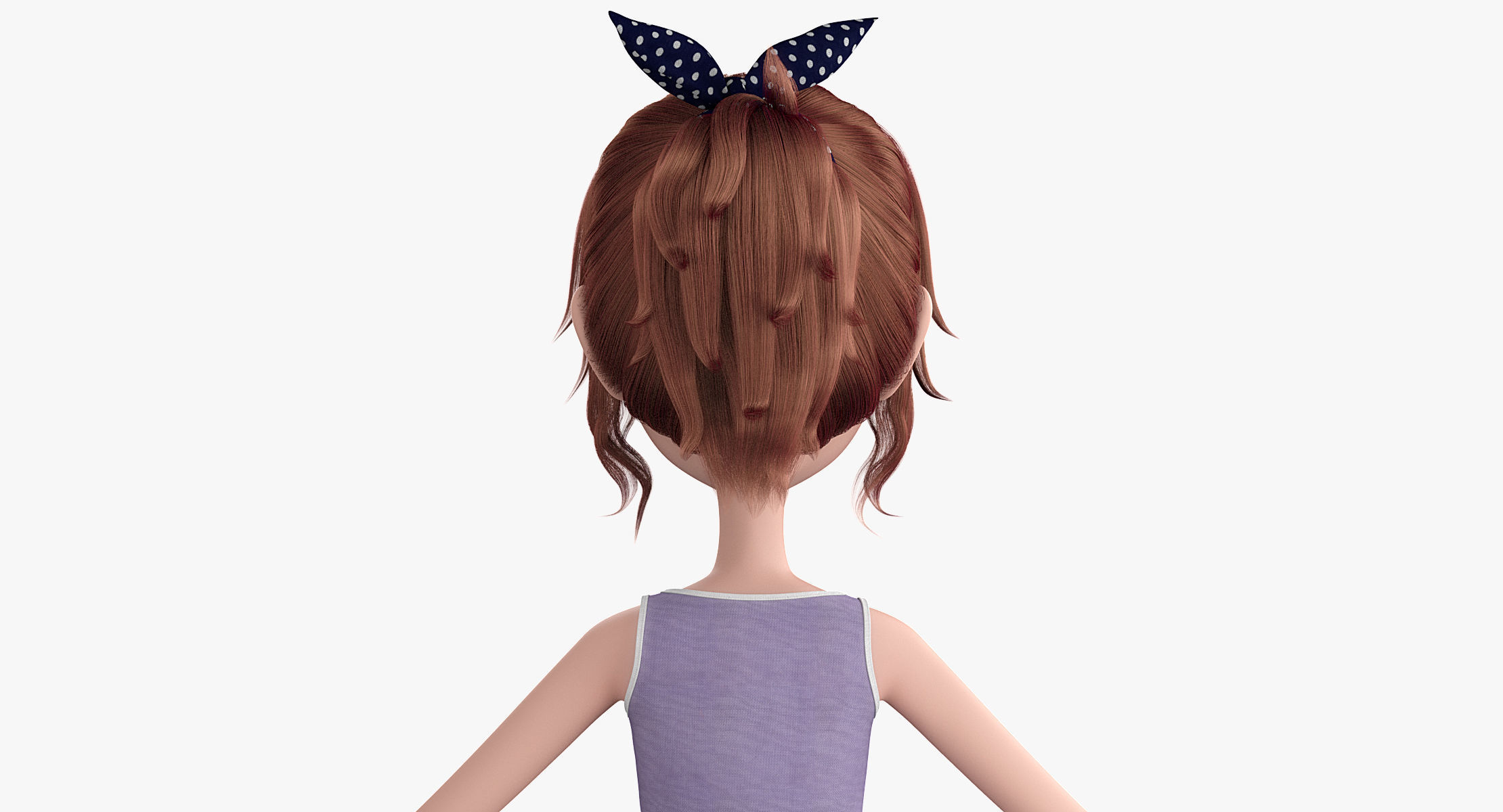 Cartoon Skate Girl Rigged 3D model_5