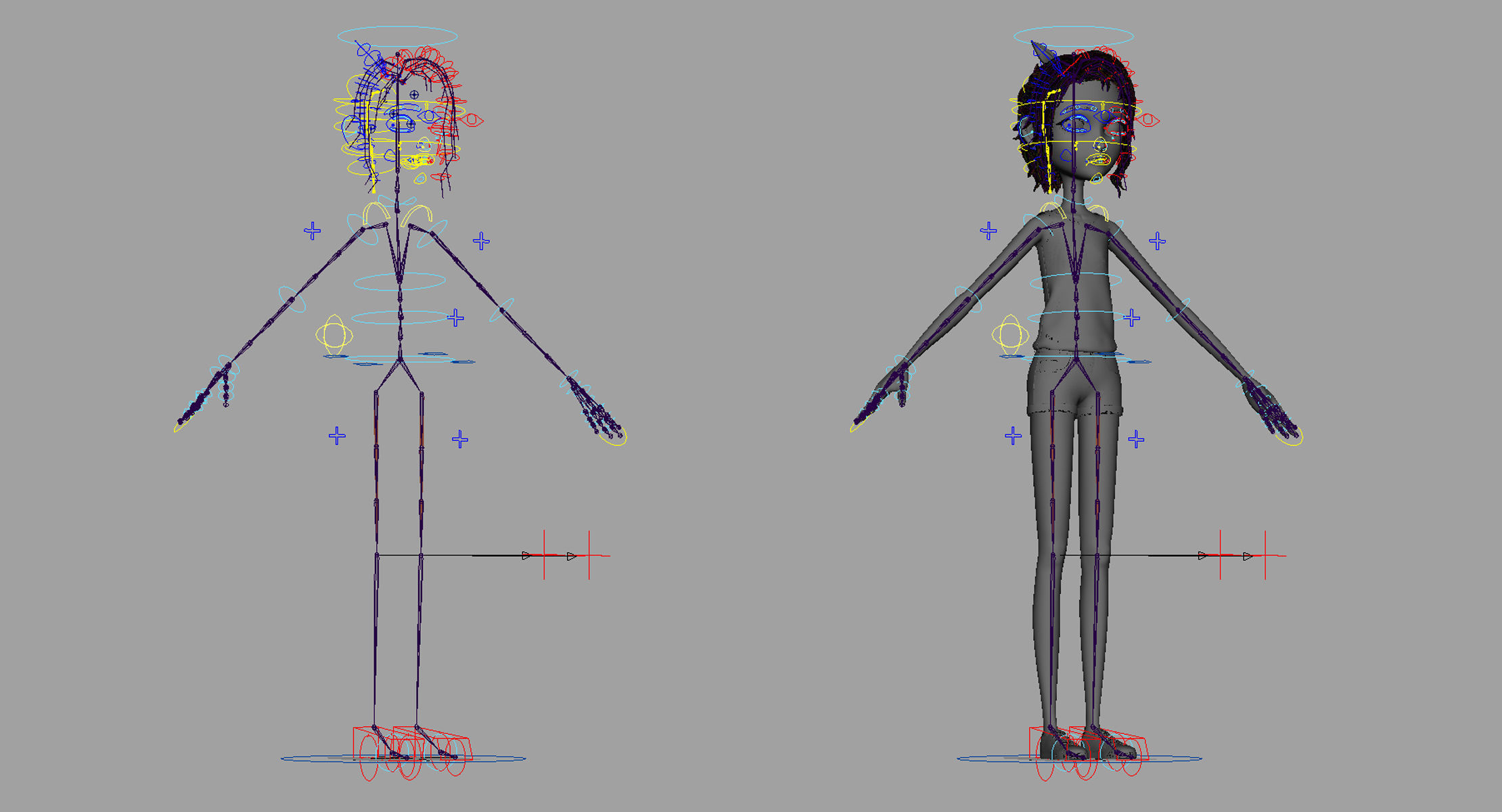 Cartoon Skate Girl Rigged 3D model_33