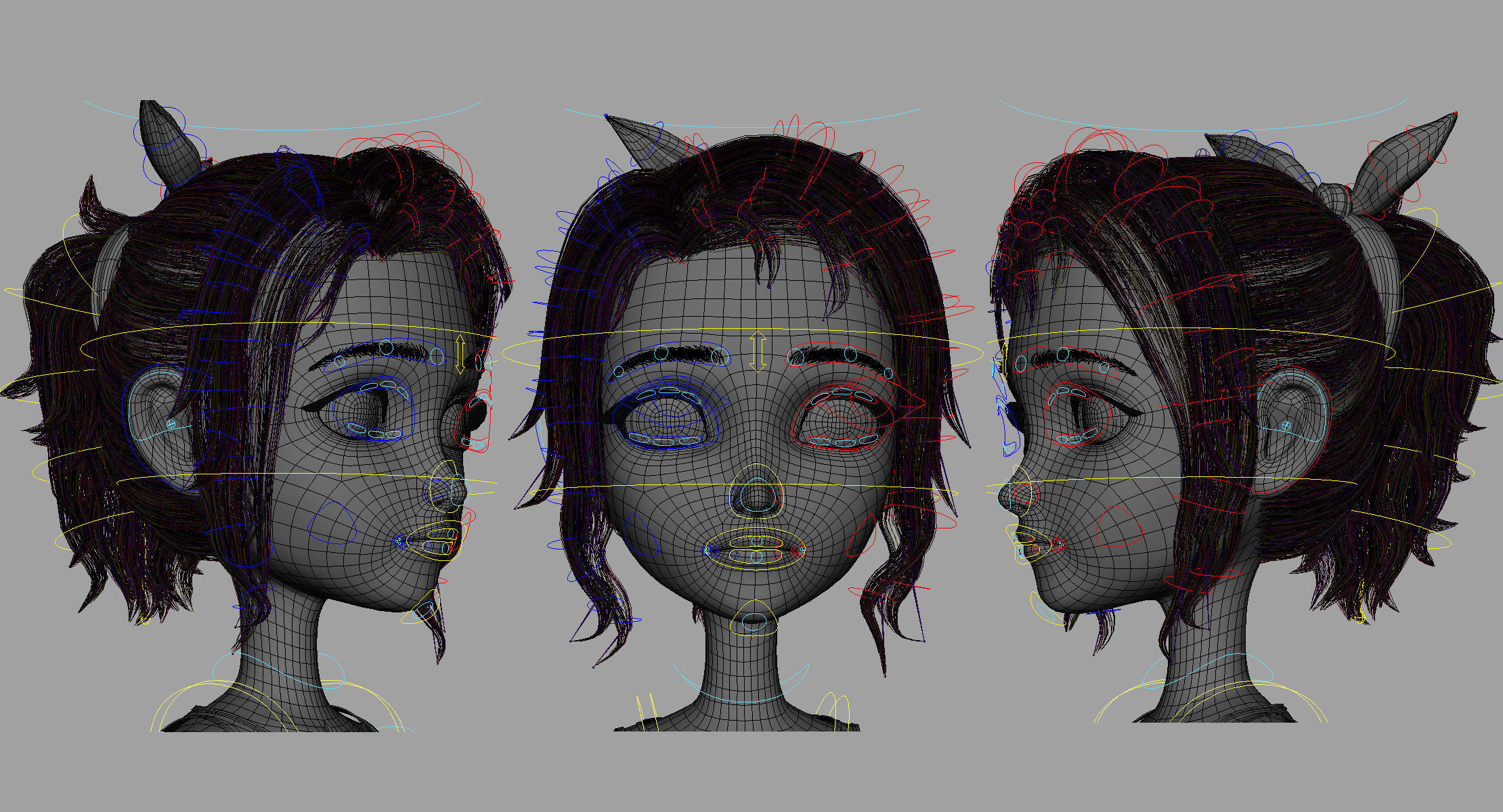 Cartoon Skate Girl Rigged 3D model_32