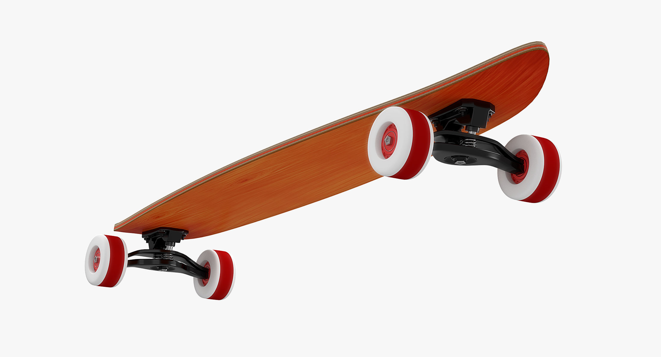 Cartoon Skate Girl Rigged 3D model_16