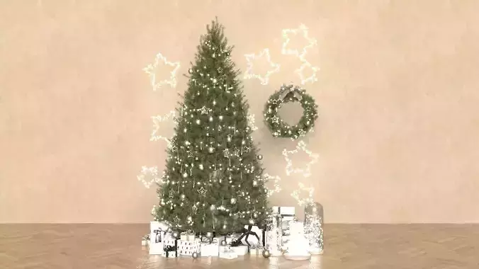 Christmas tree 13 high poly