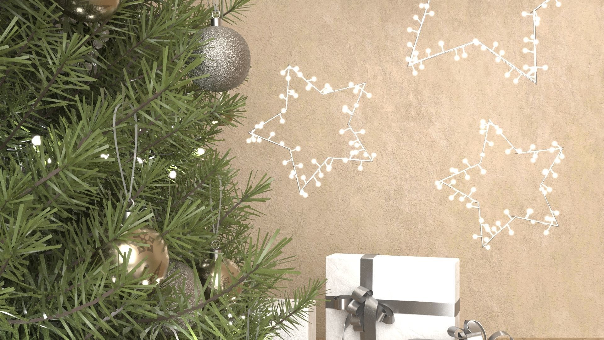 Christmas tree 13 high poly 3D model_3