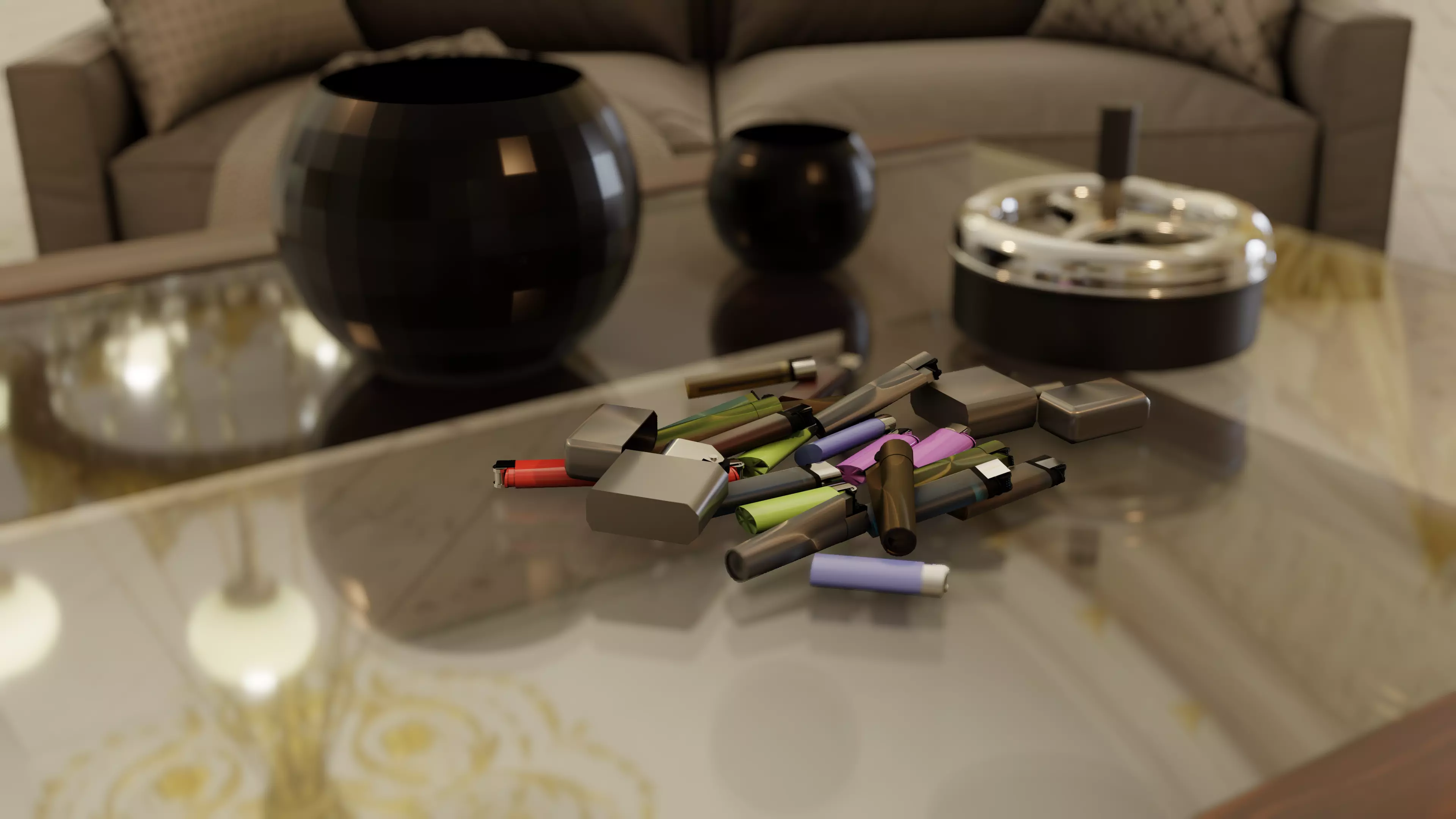 3D low poly lighters pack Low-poly 3D model_0