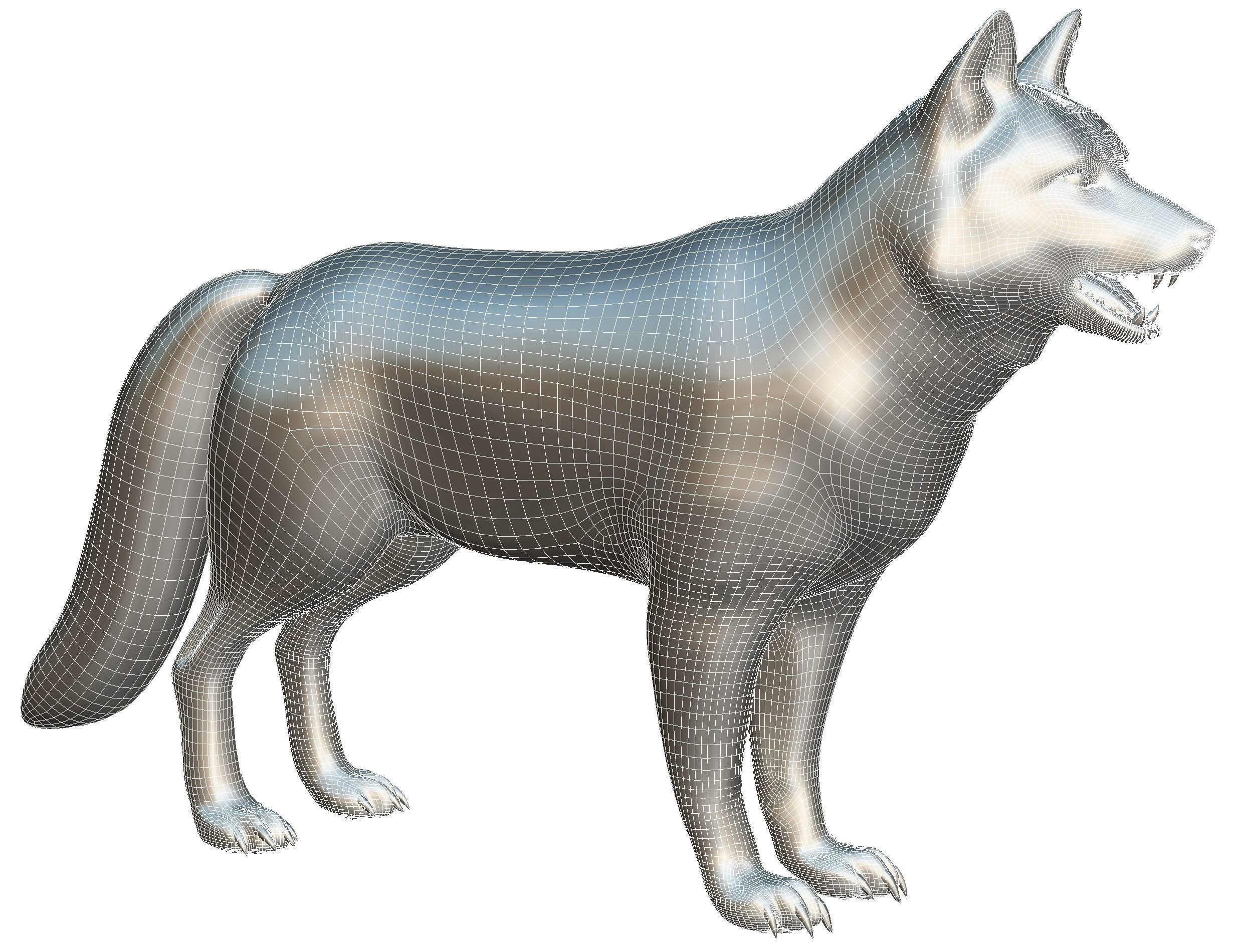 High Poly Model Beautiful Red Fox Low-poly 3D model_25