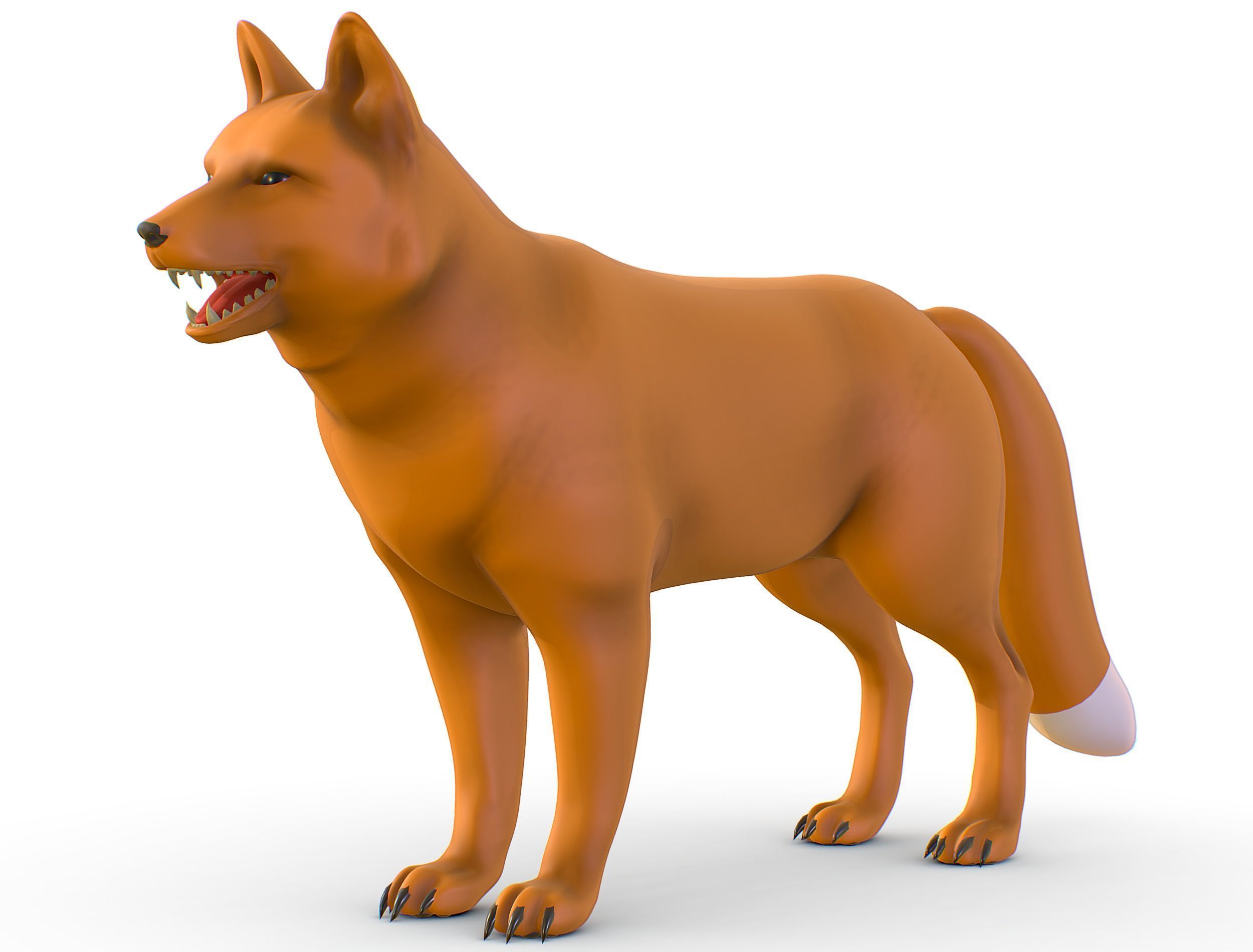 High Poly Model Beautiful Red Fox Low-poly 3D model_6