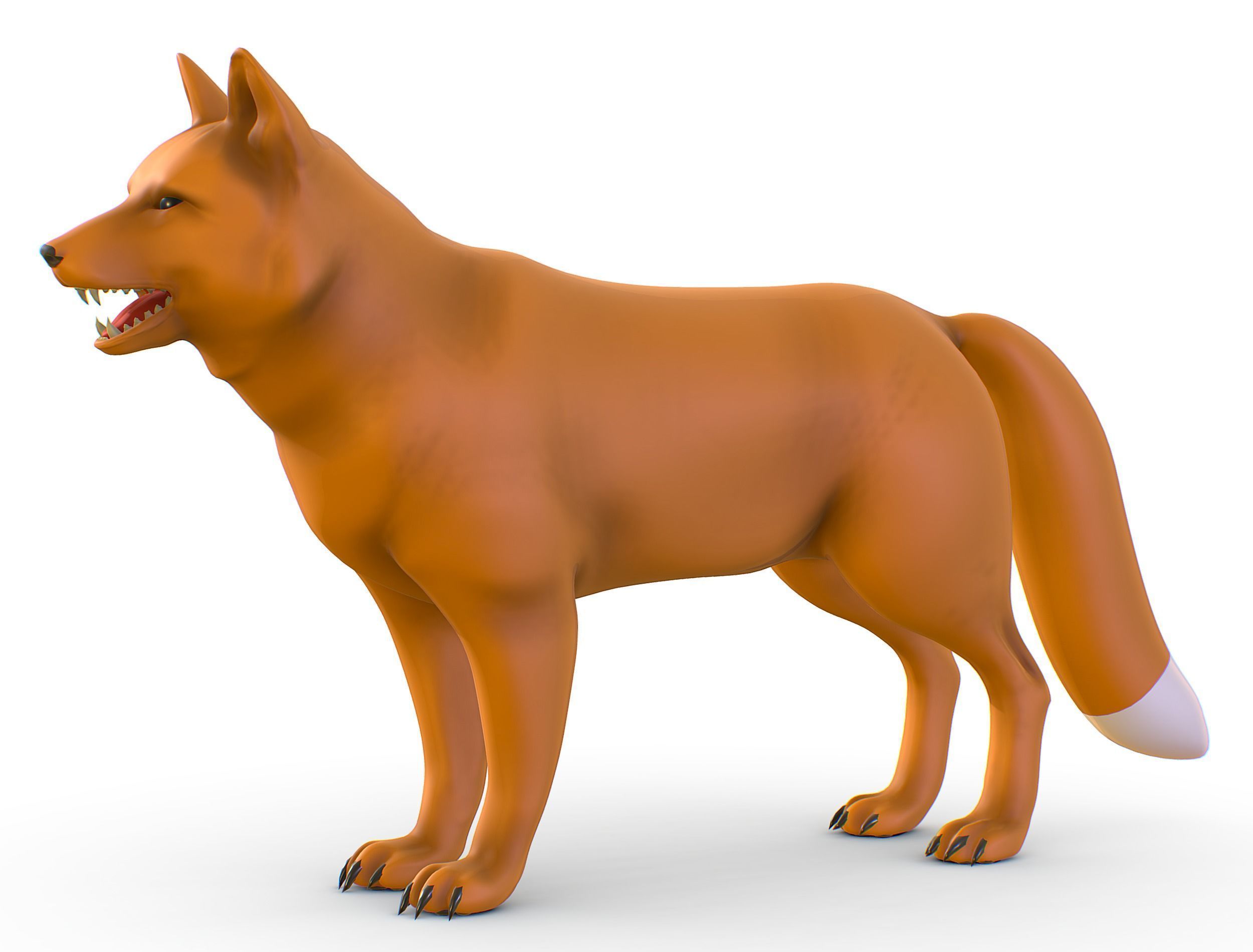 High Poly Model Beautiful Red Fox Low-poly 3D model_7