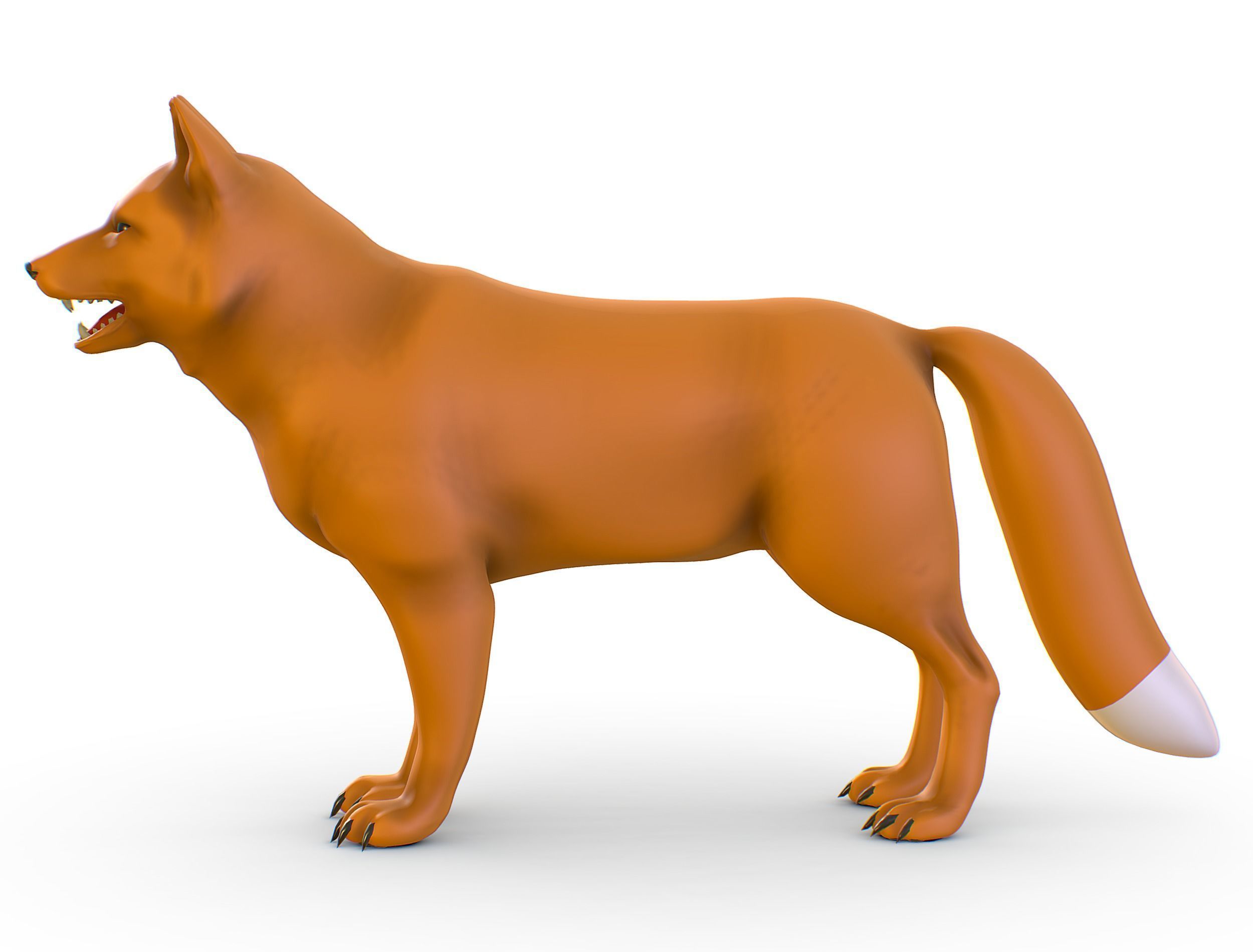 High Poly Model Beautiful Red Fox Low-poly 3D model_8
