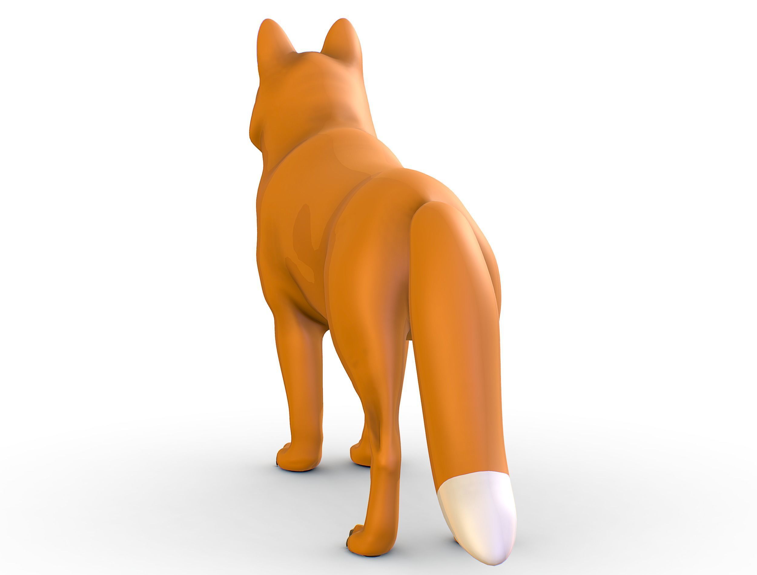 High Poly Model Beautiful Red Fox Low-poly 3D model_12