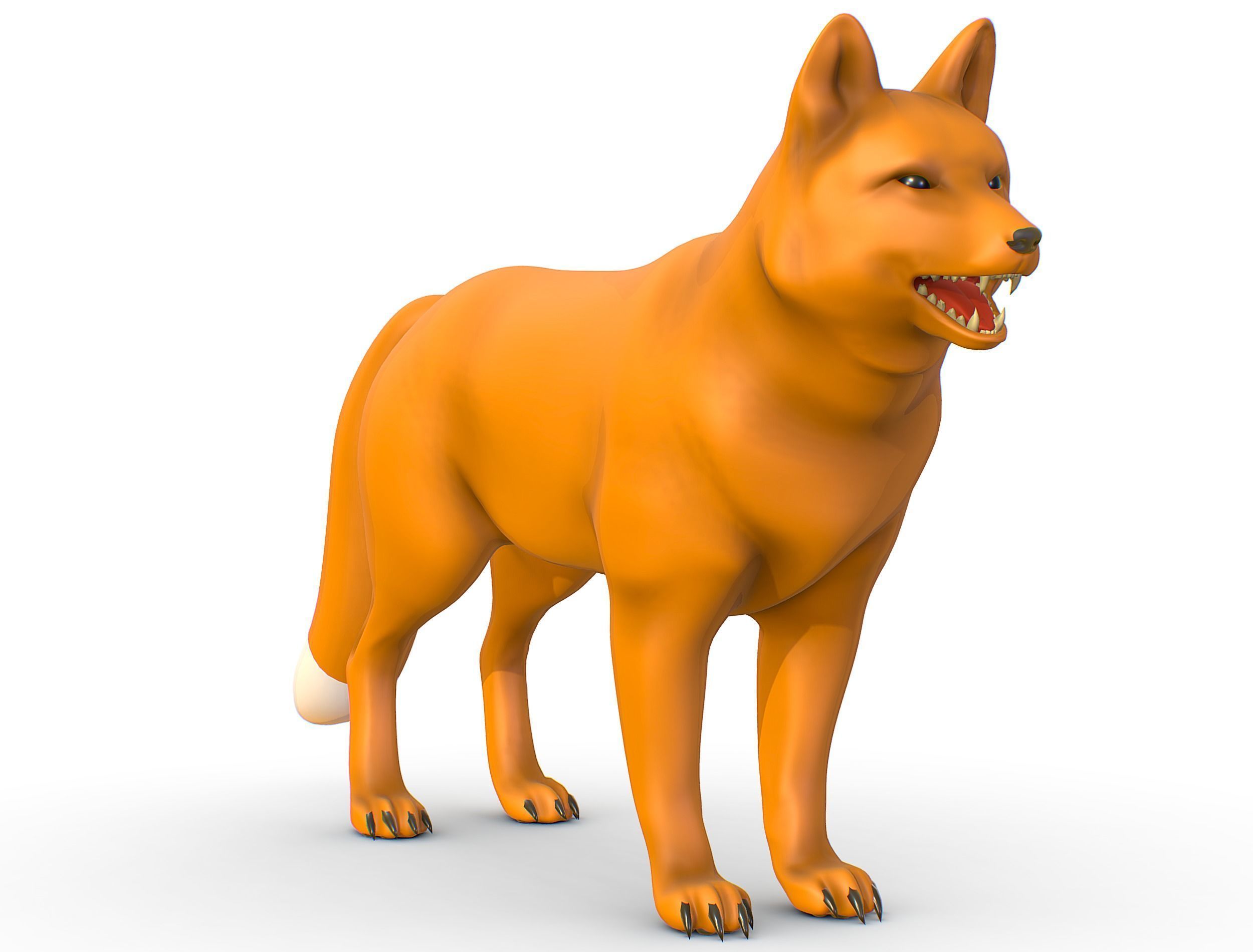High Poly Model Beautiful Red Fox Low-poly 3D model_1