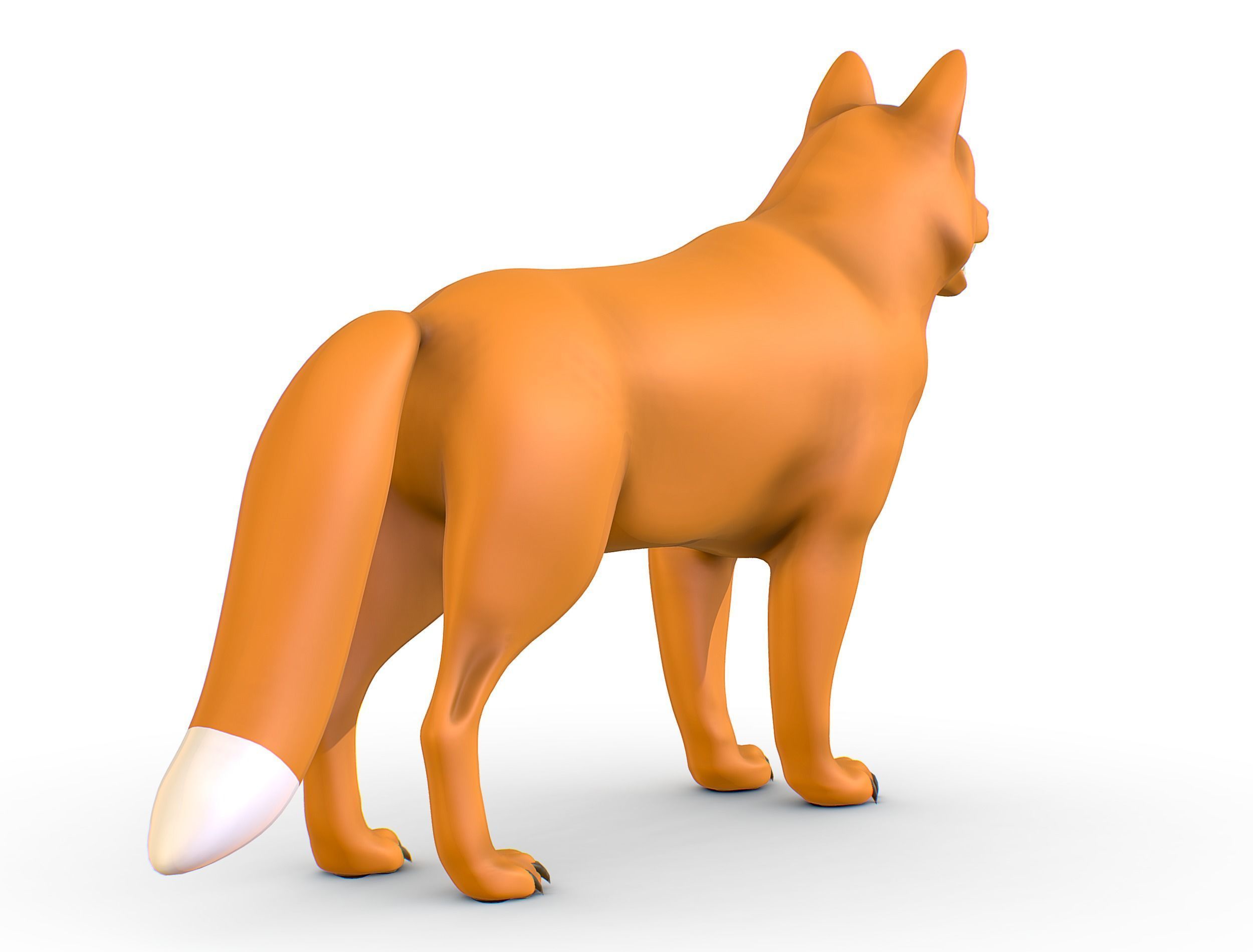 High Poly Model Beautiful Red Fox Low-poly 3D model_14