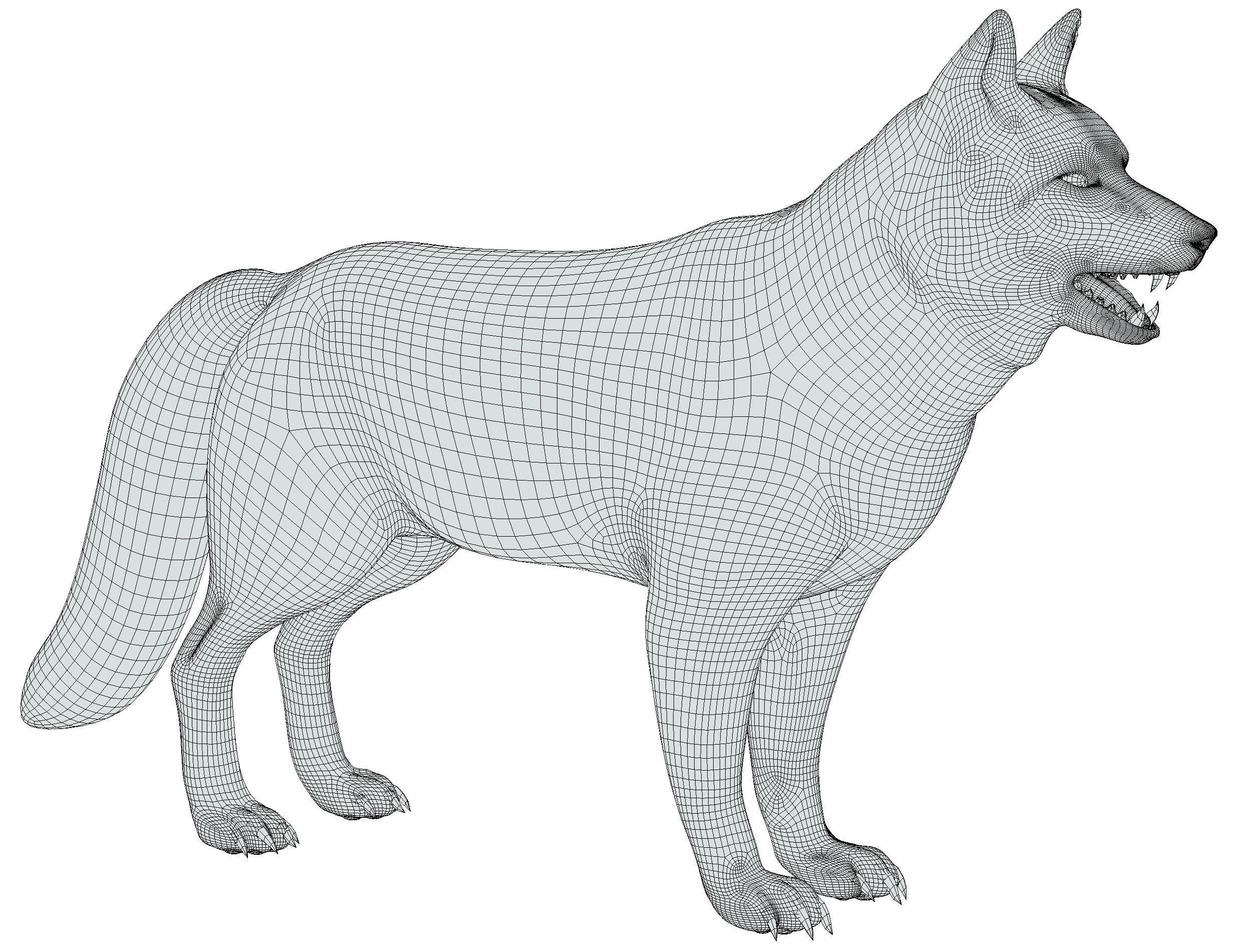 High Poly Model Beautiful Red Fox Low-poly 3D model_27