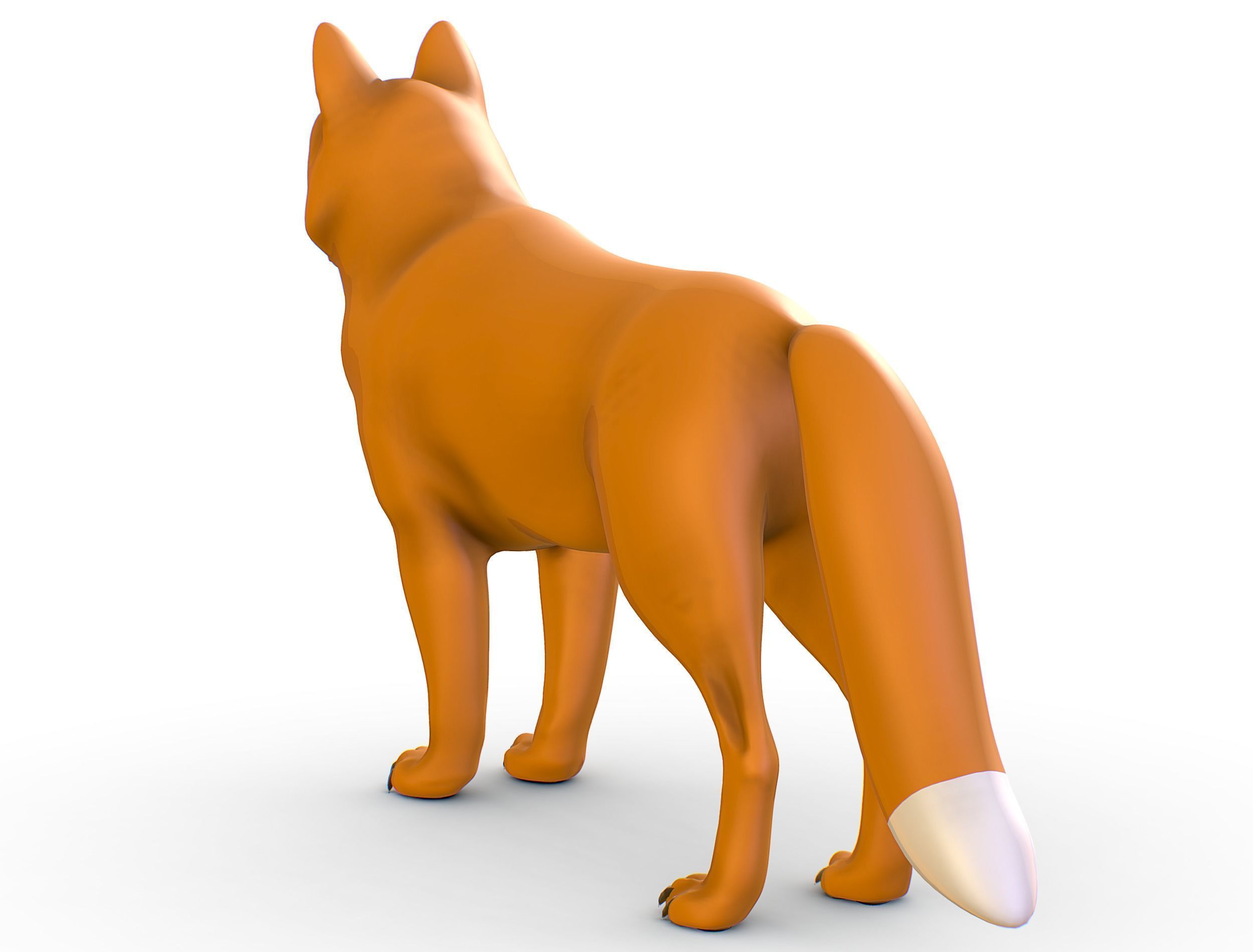 High Poly Model Beautiful Red Fox Low-poly 3D model_11