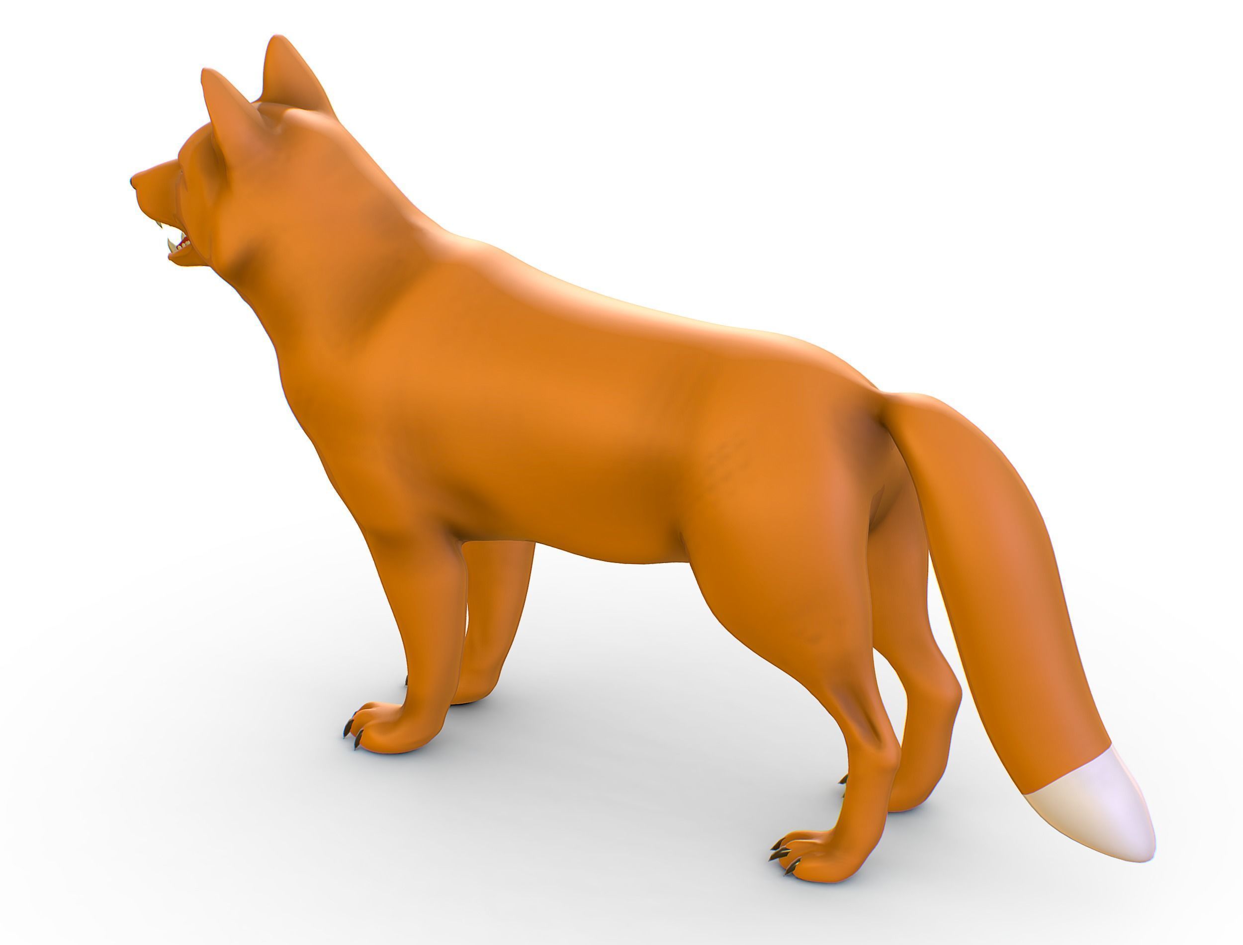 High Poly Model Beautiful Red Fox Low-poly 3D model_21