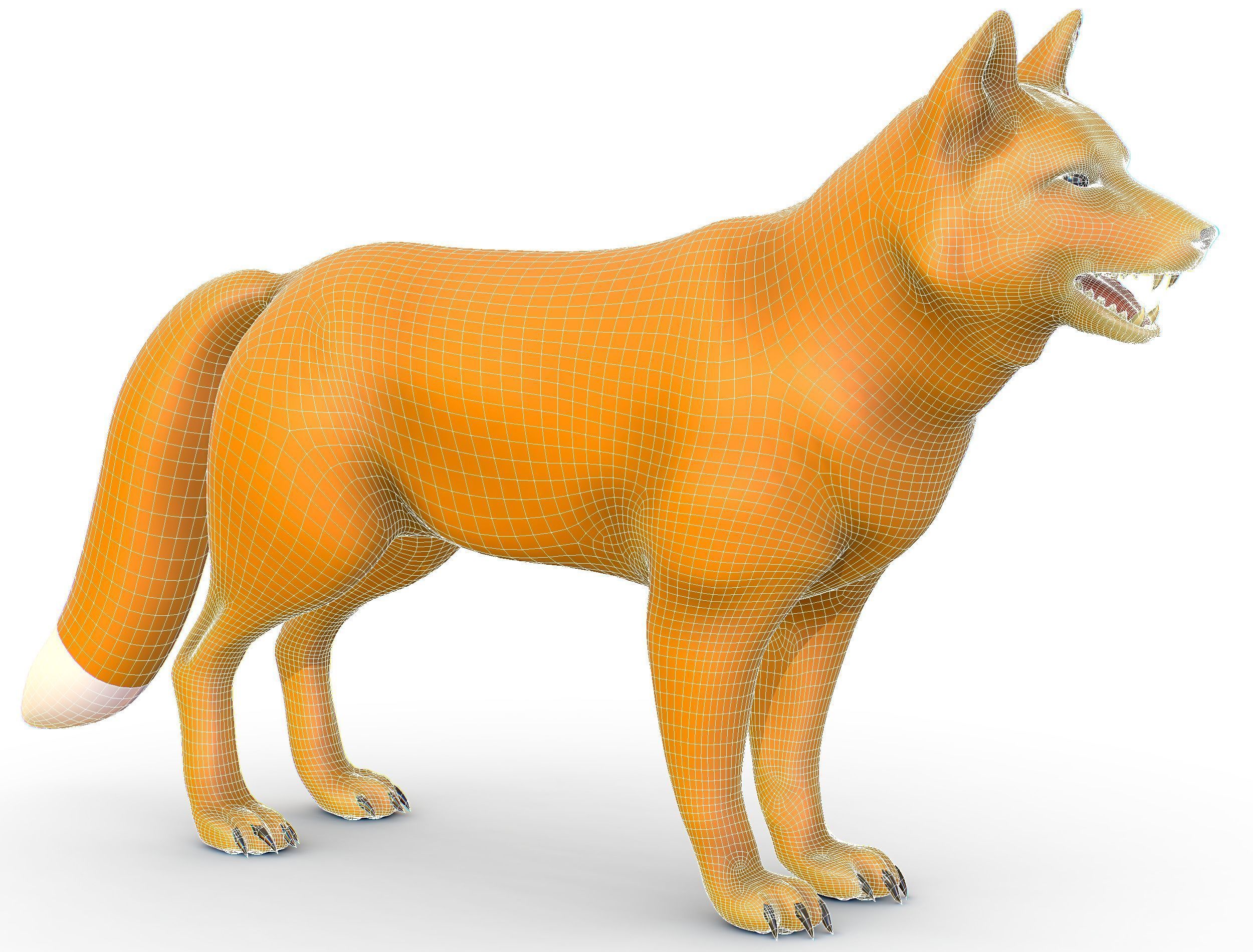 High Poly Model Beautiful Red Fox Low-poly 3D model_24