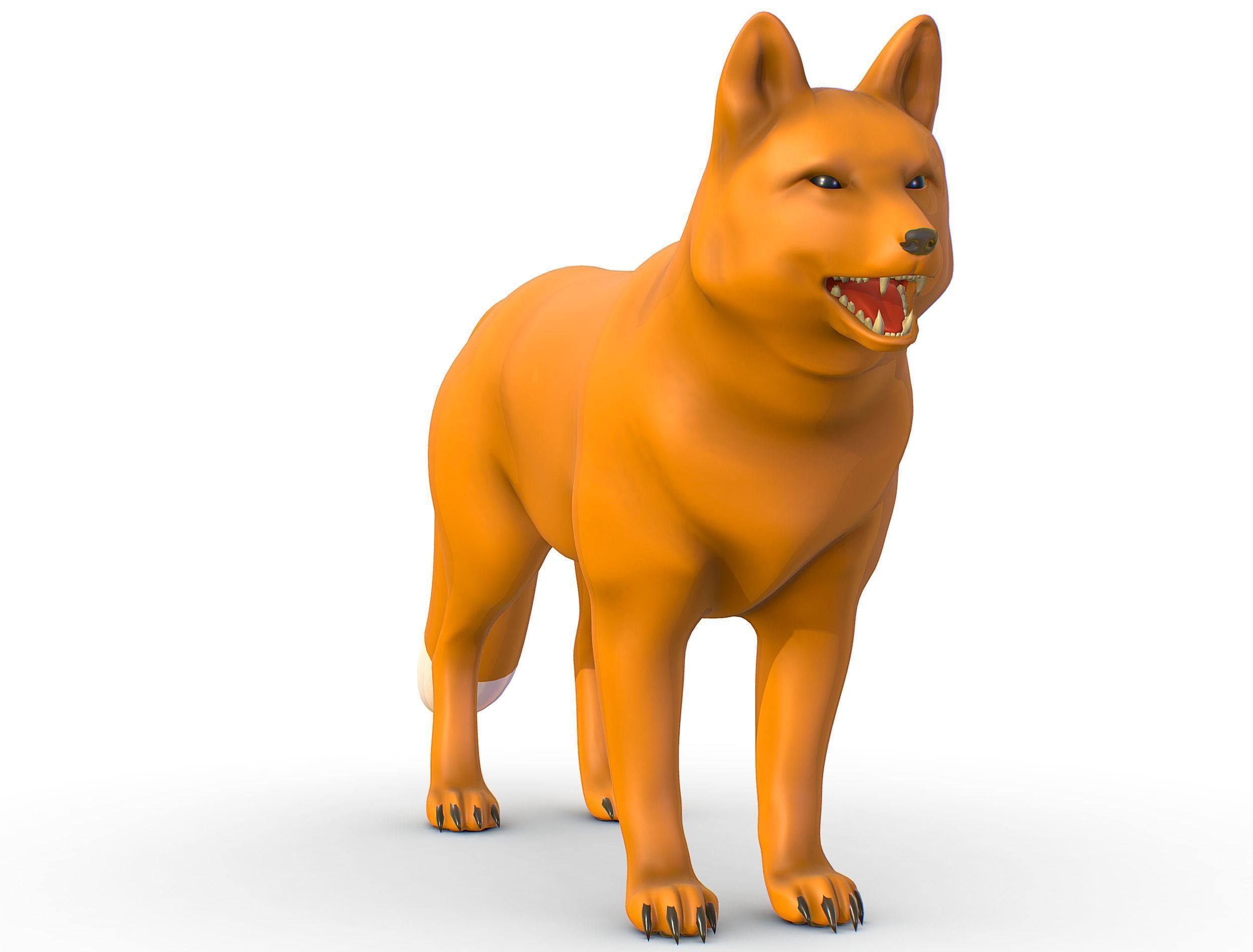 High Poly Model Beautiful Red Fox Low-poly 3D model_2