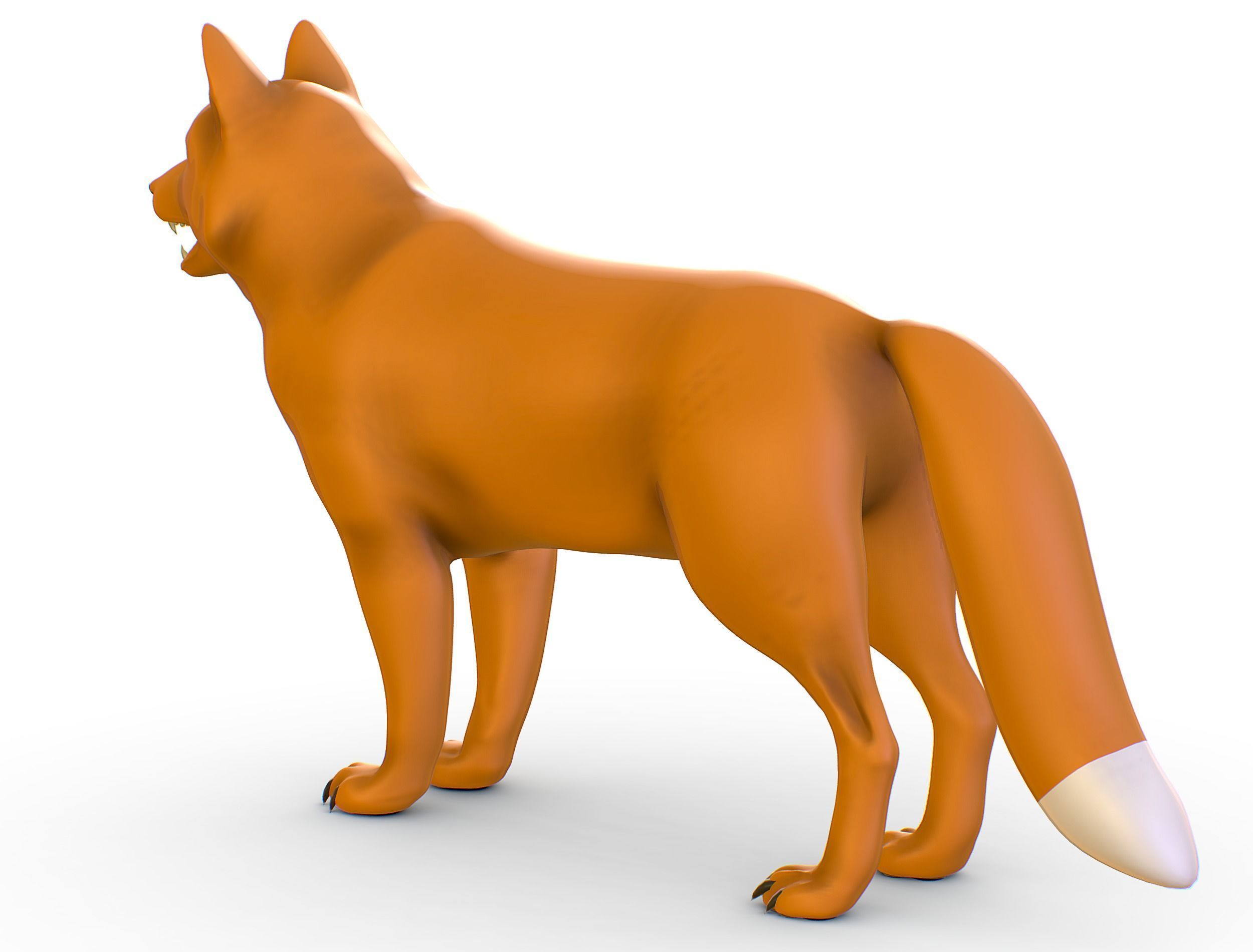 High Poly Model Beautiful Red Fox Low-poly 3D model_10