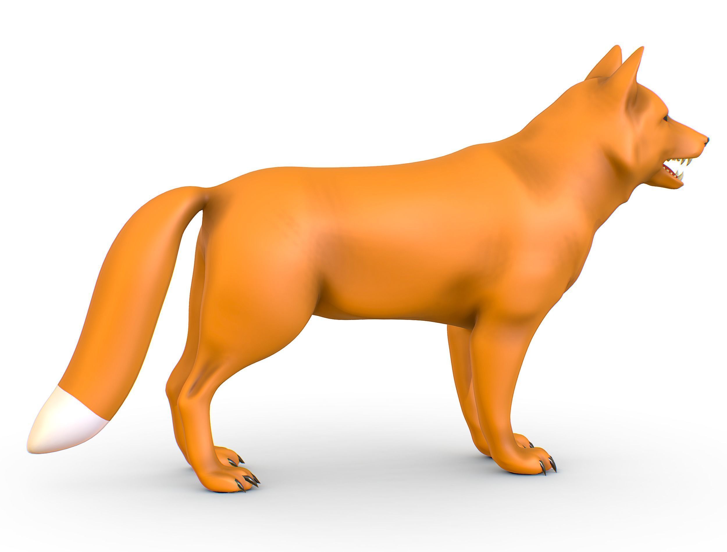 High Poly Model Beautiful Red Fox Low-poly 3D model_16