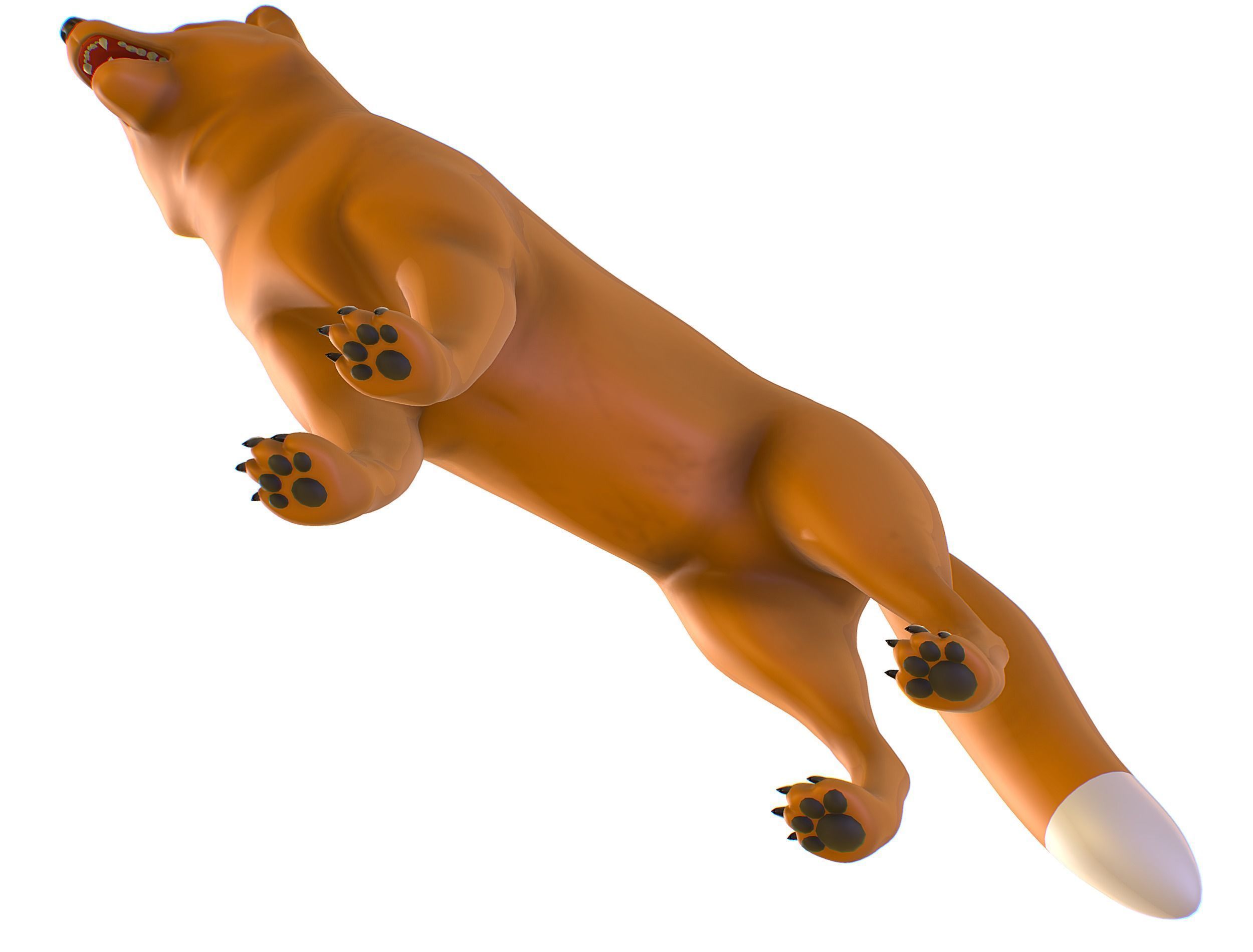 High Poly Model Beautiful Red Fox Low-poly 3D model_23