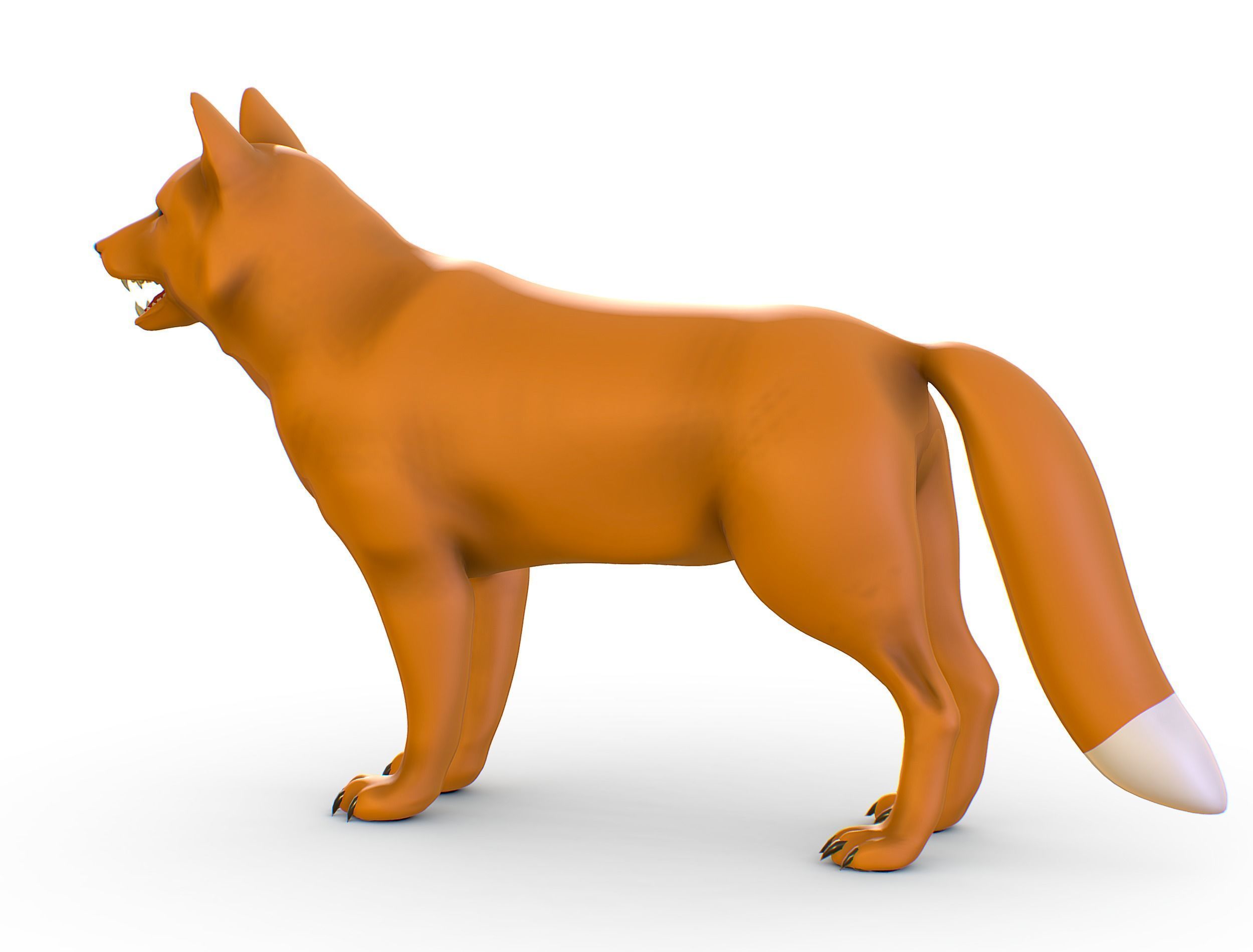 High Poly Model Beautiful Red Fox Low-poly 3D model_9