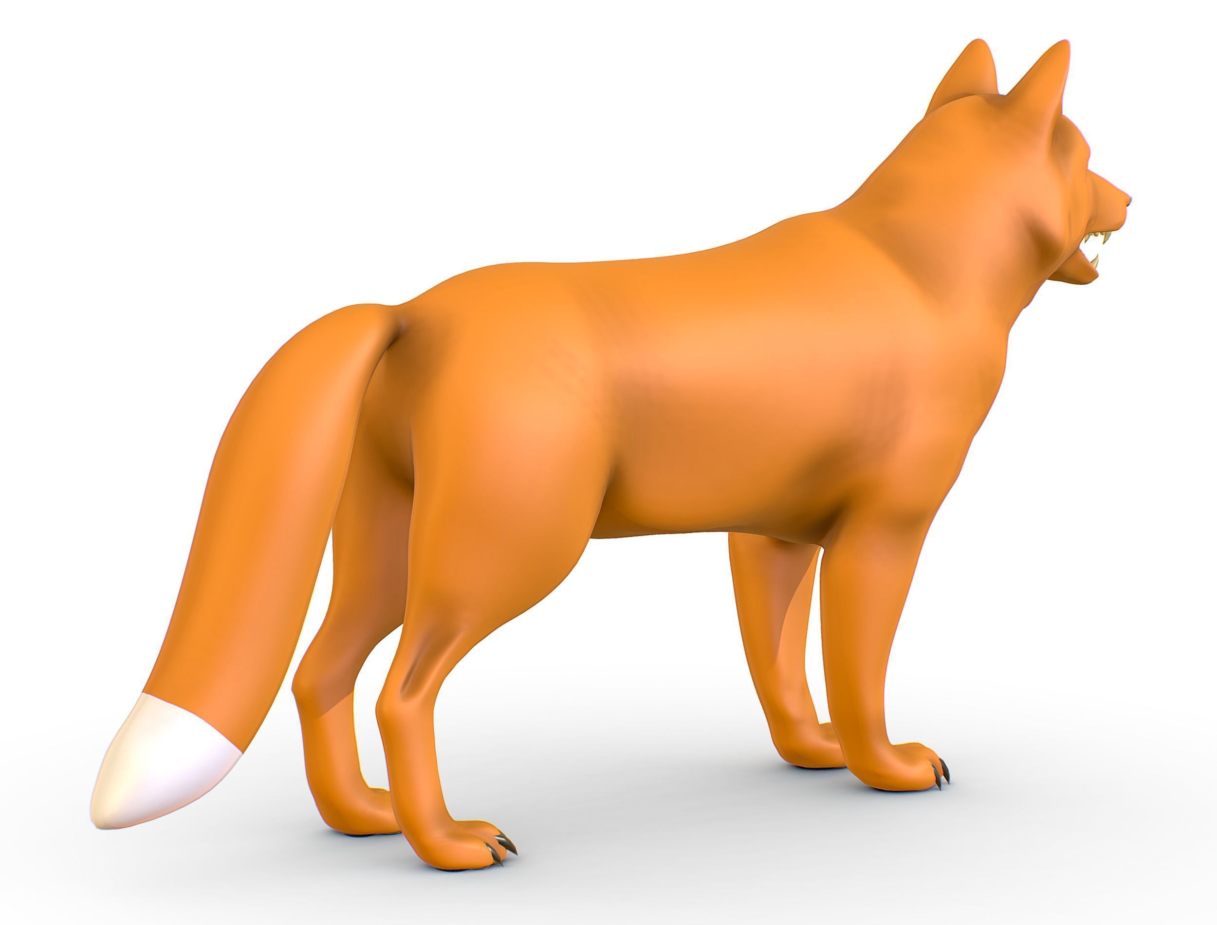 High Poly Model Beautiful Red Fox Low-poly 3D model_15