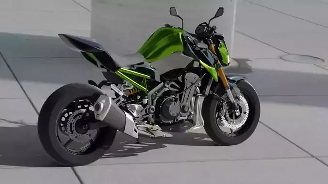 Kawasaki Z900 Low-poly 3D model
