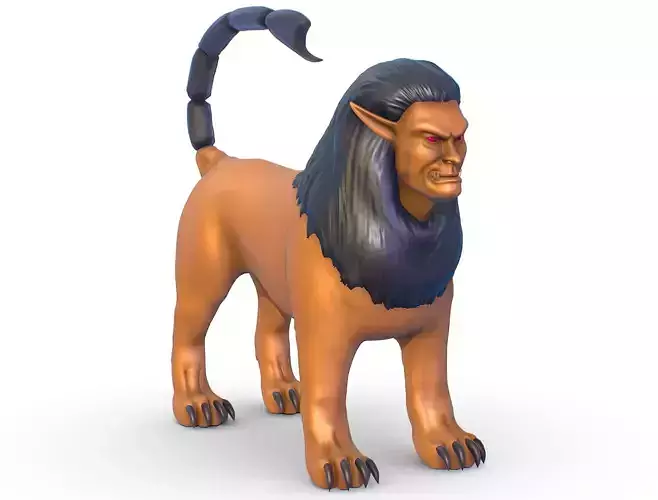 High Poly Manticore Monster Low-poly 3D model