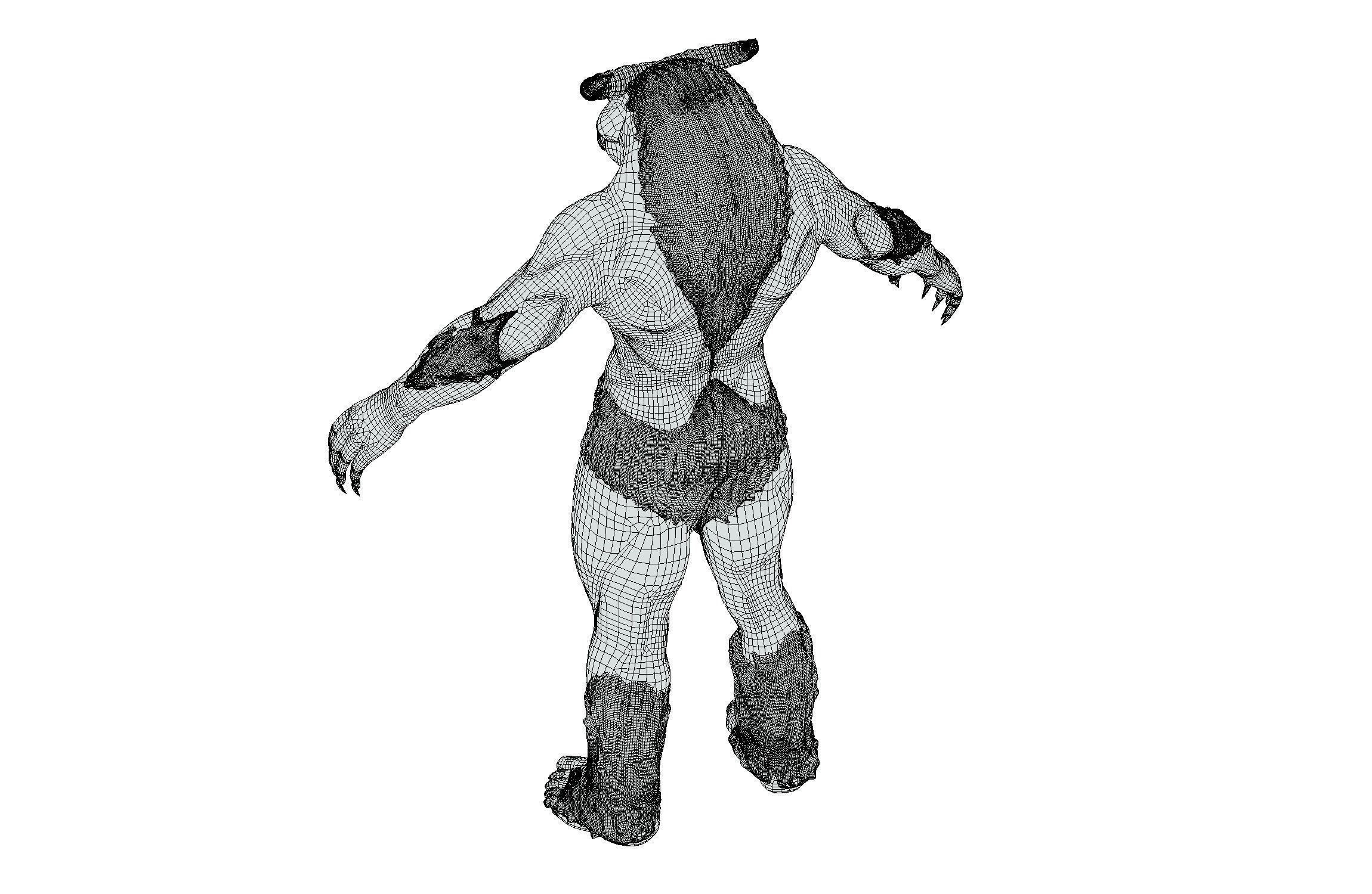 High Poly Creature Minotaur Monster 3D model_19