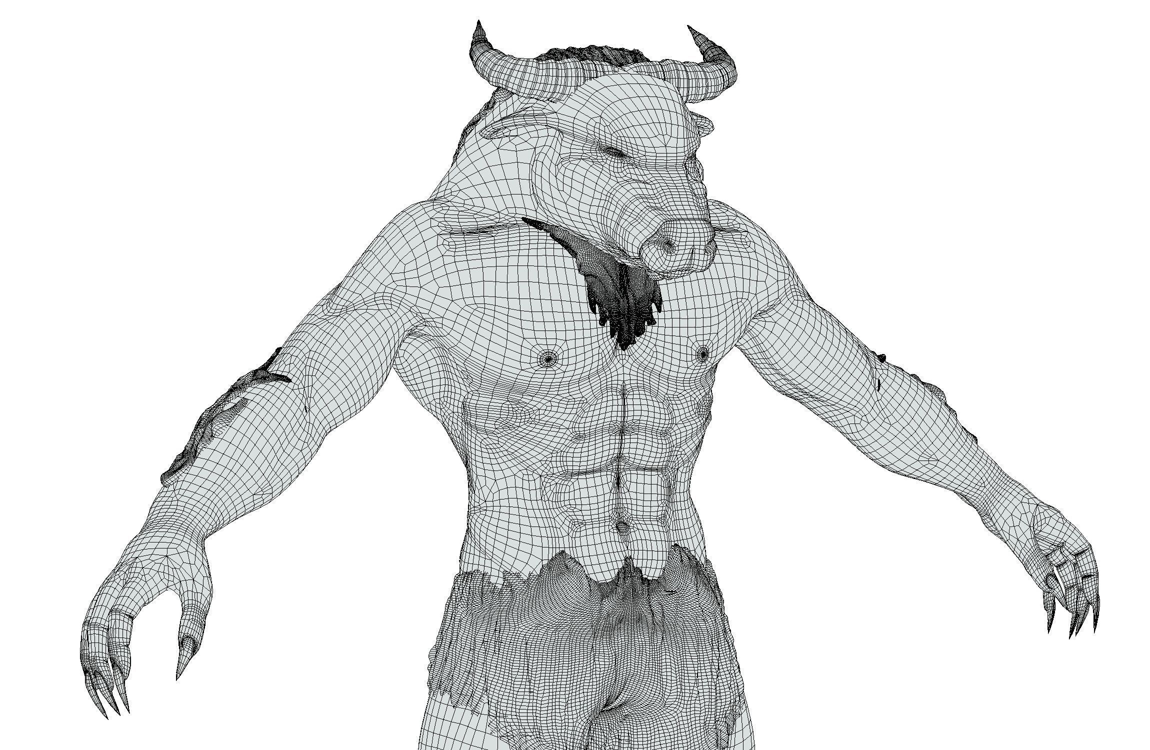High Poly Creature Minotaur Monster 3D model_22