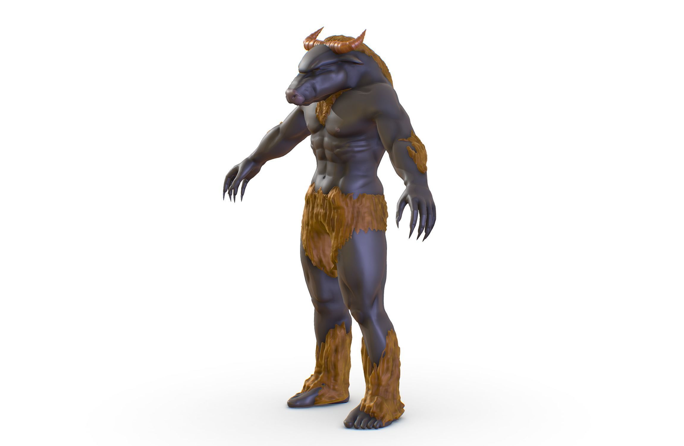 High Poly Creature Minotaur Monster 3D model_1