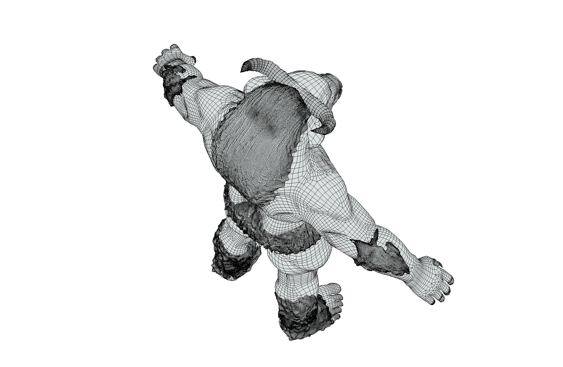 High Poly Creature Minotaur Monster 3D model_21