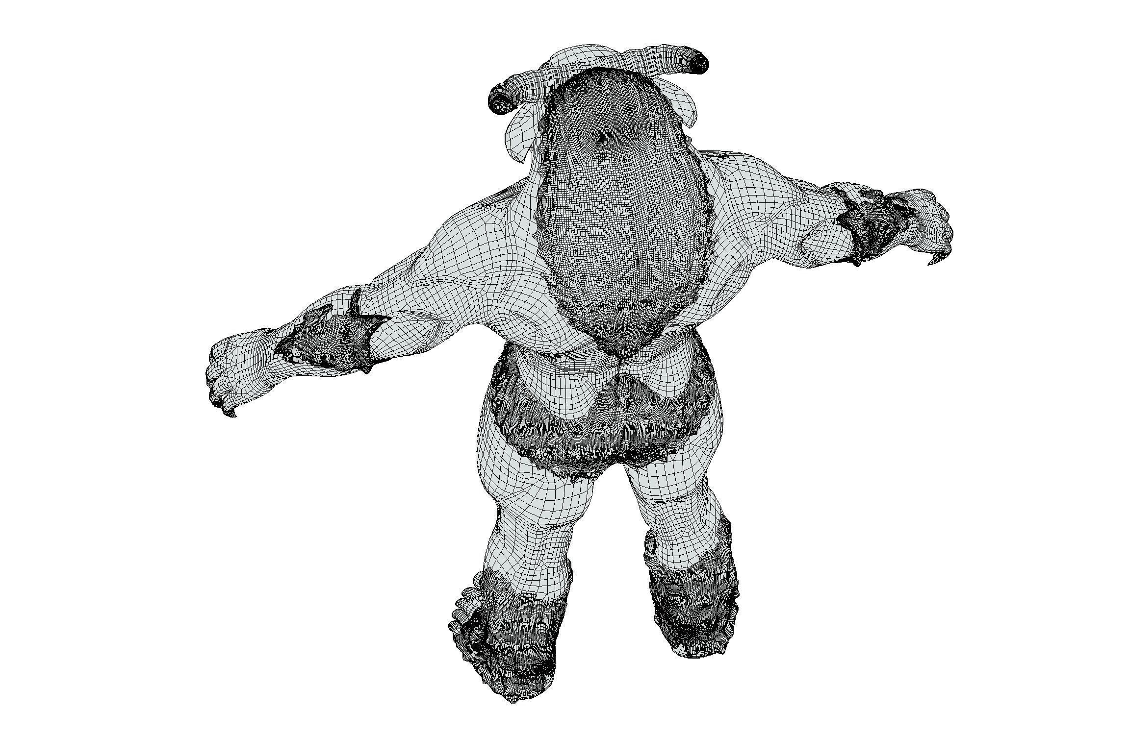 High Poly Creature Minotaur Monster 3D model_20