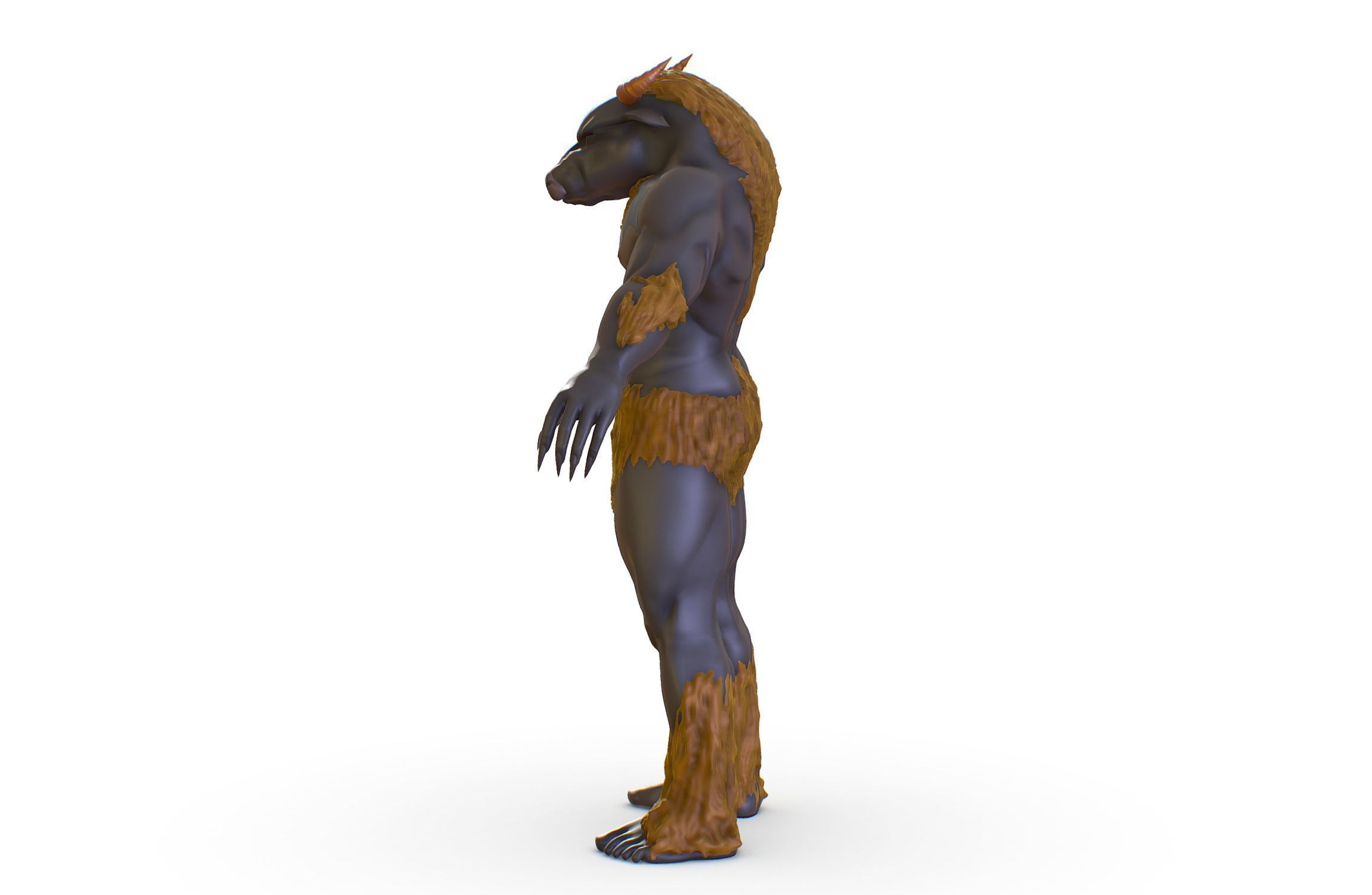 High Poly Creature Minotaur Monster 3D model_2
