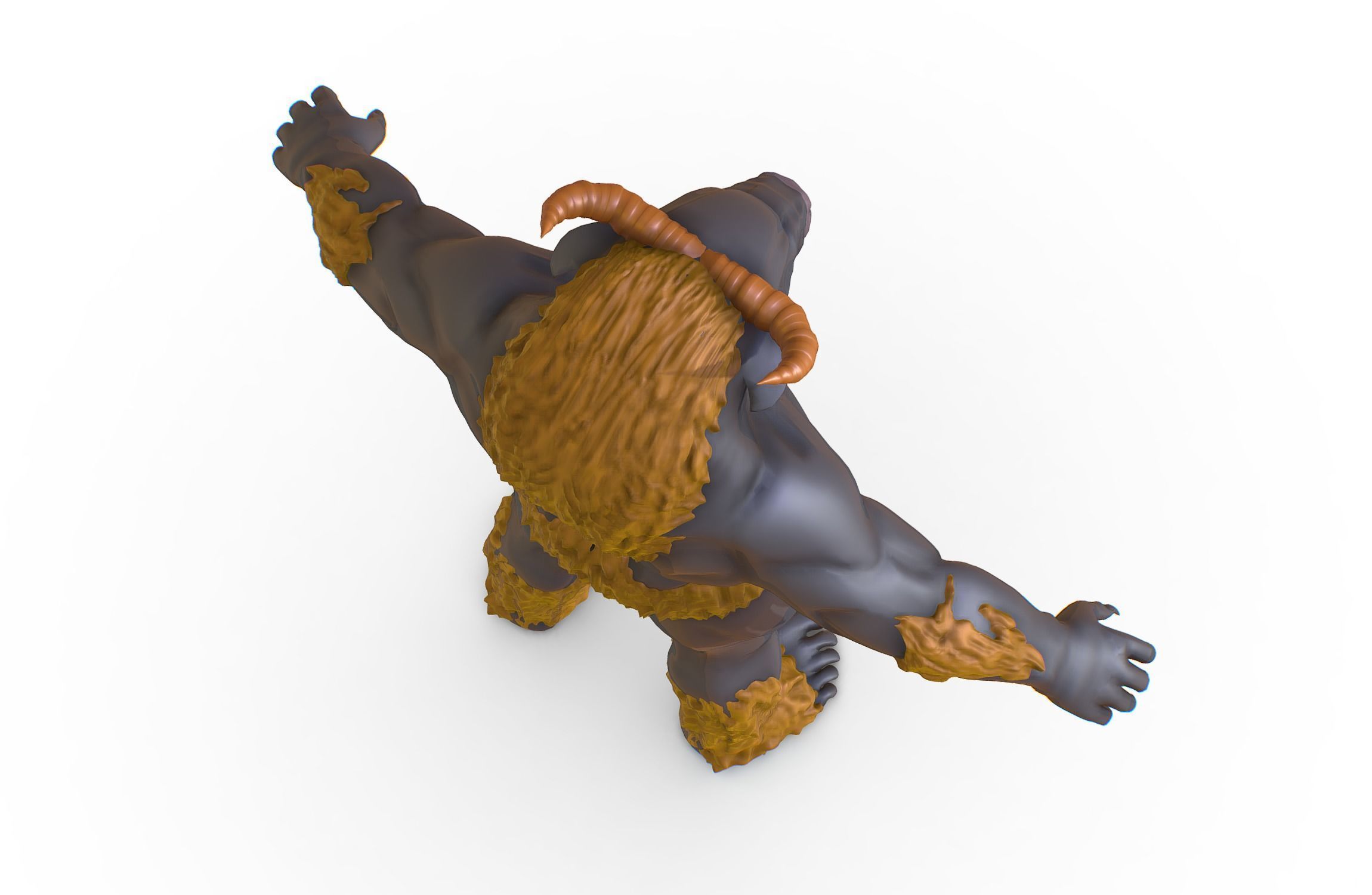 High Poly Creature Minotaur Monster 3D model_16