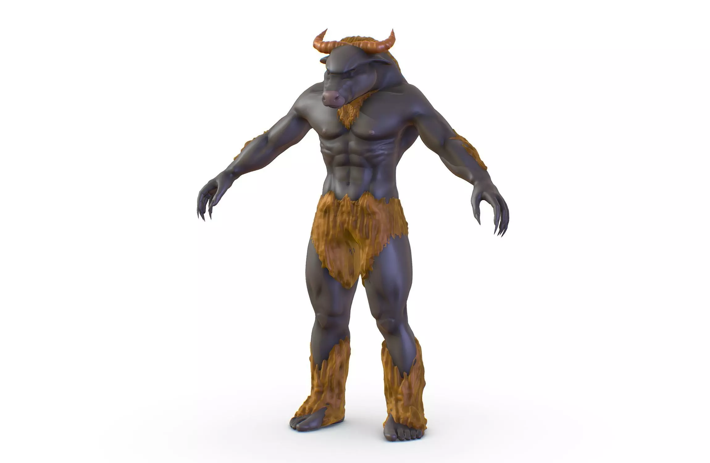 High Poly Creature Minotaur Monster 3D model_0