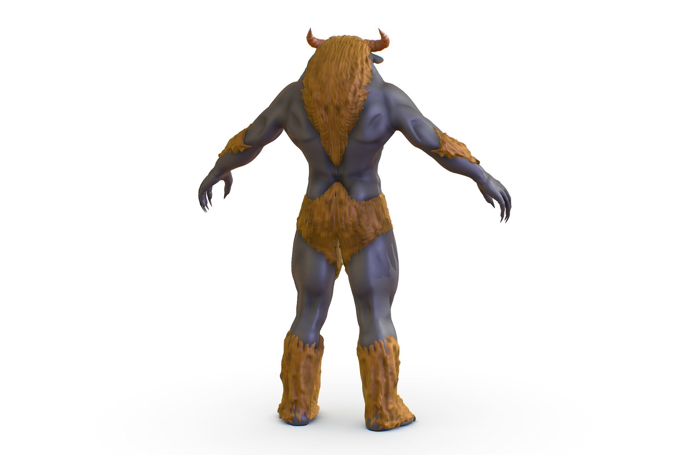 High Poly Creature Minotaur Monster 3D model_4
