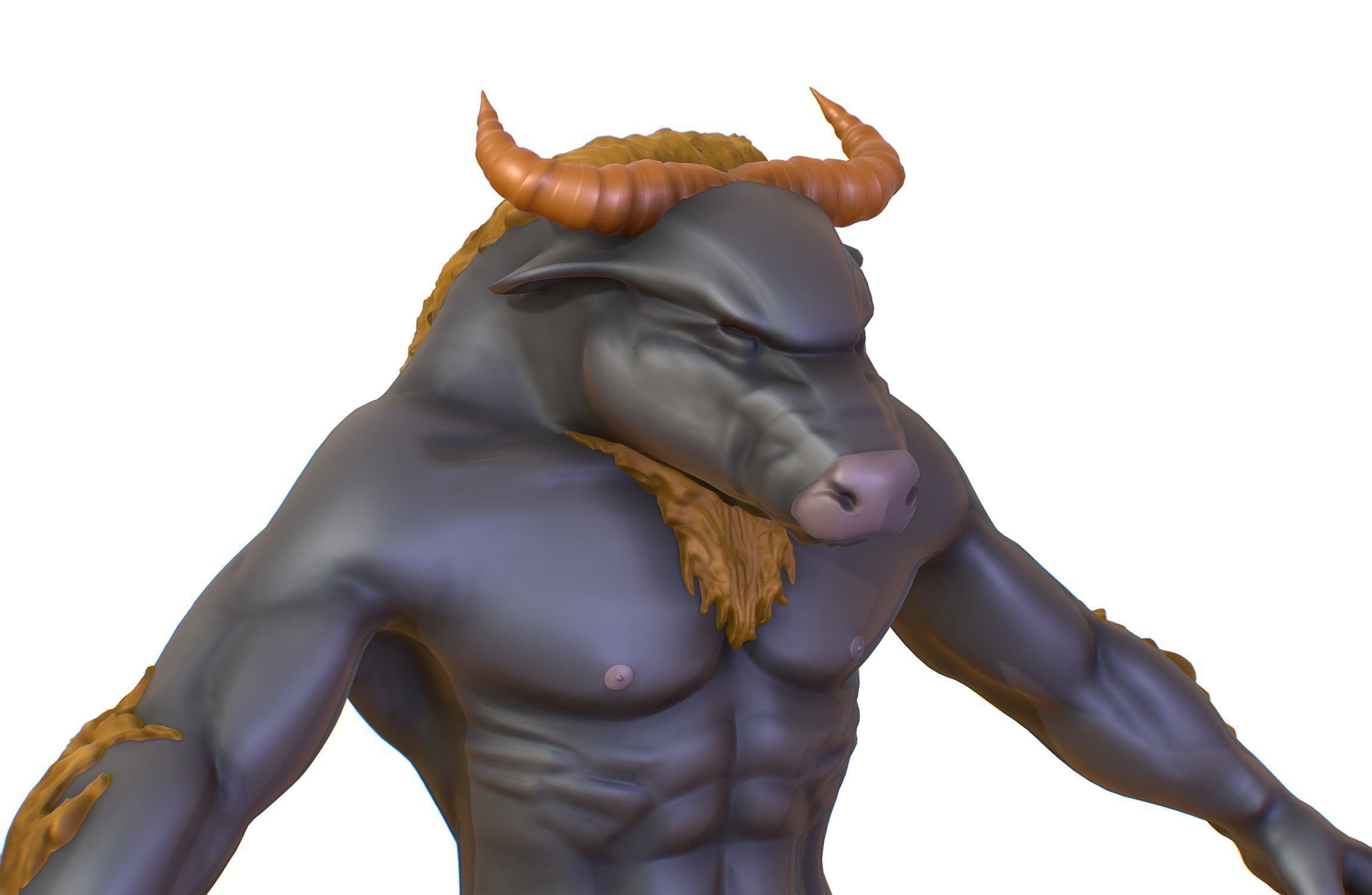 High Poly Creature Minotaur Monster 3D model_11