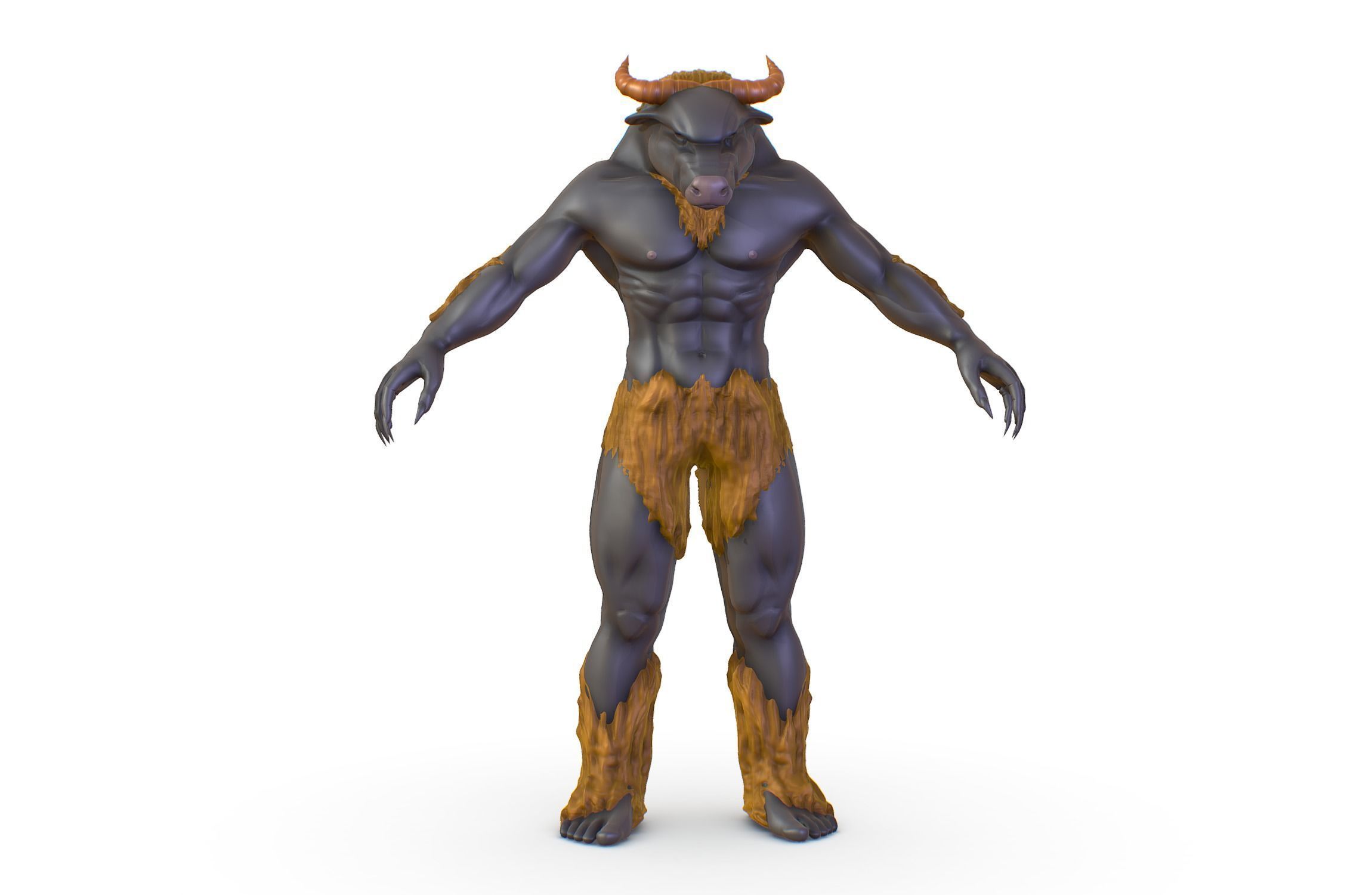 High Poly Creature Minotaur Monster 3D model_10