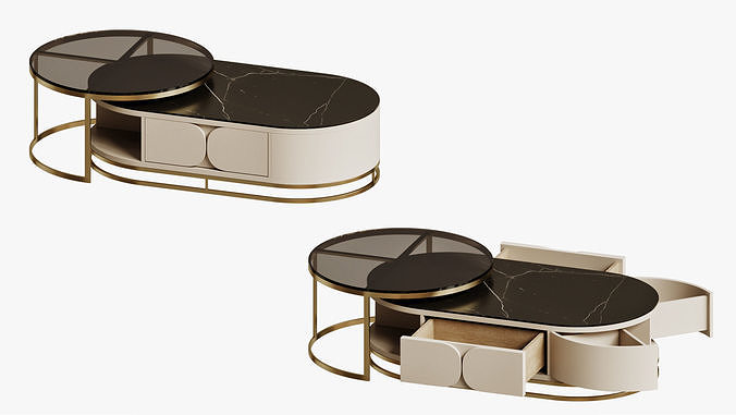 Coffee table with charging socket ANZ 3D model