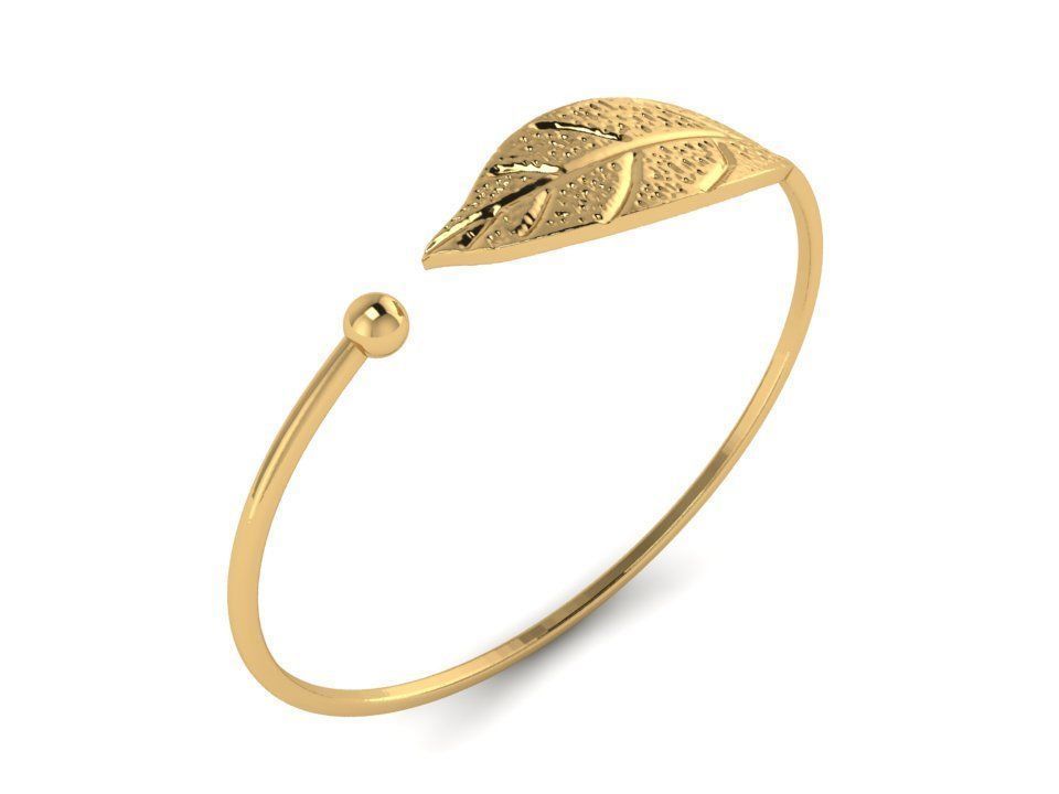 Leaf bracelet 630 3D print model_3